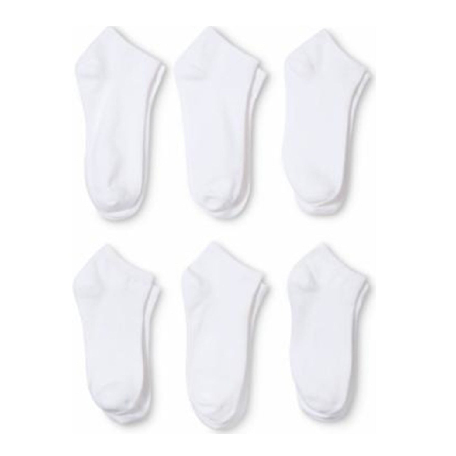 6 Pair Cotton Ankle Socks Breathable Soft and Durable (White, 9 - 11)