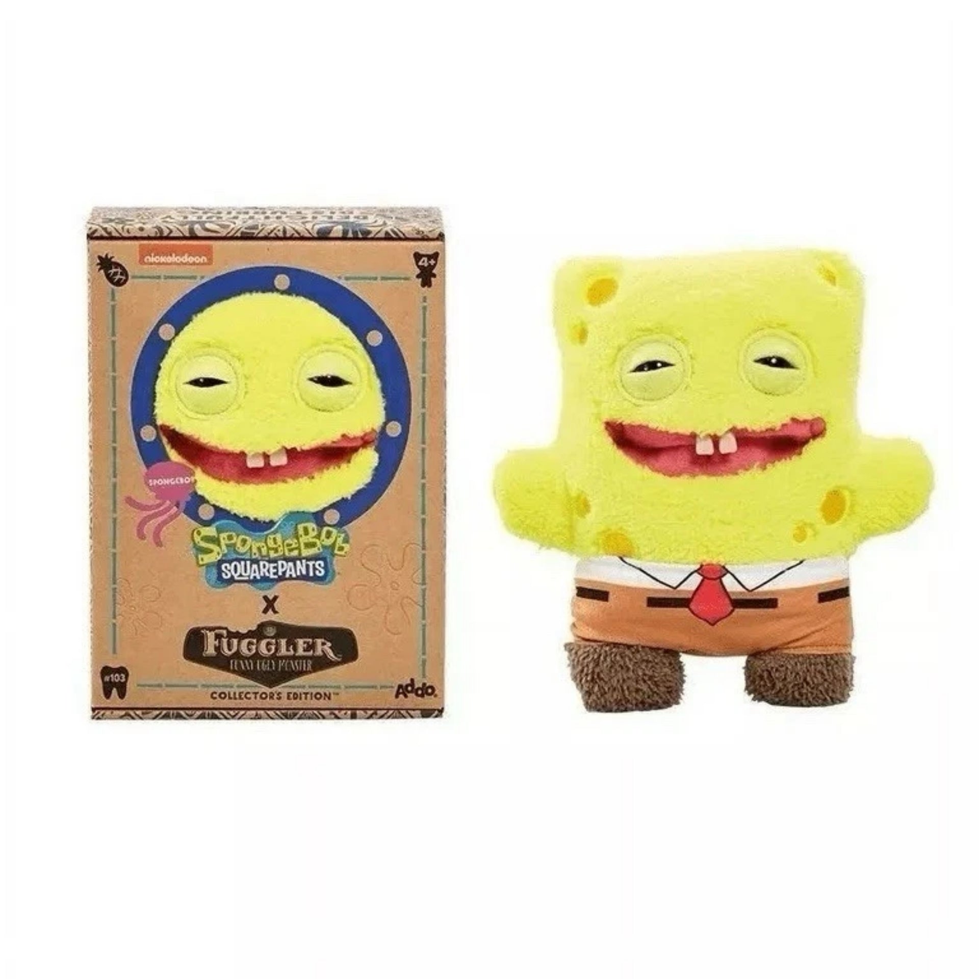 Zuru Fuggler Spongebob Spongebob Yellow Funny Ugly Monster Plush Toy 9 Inch
