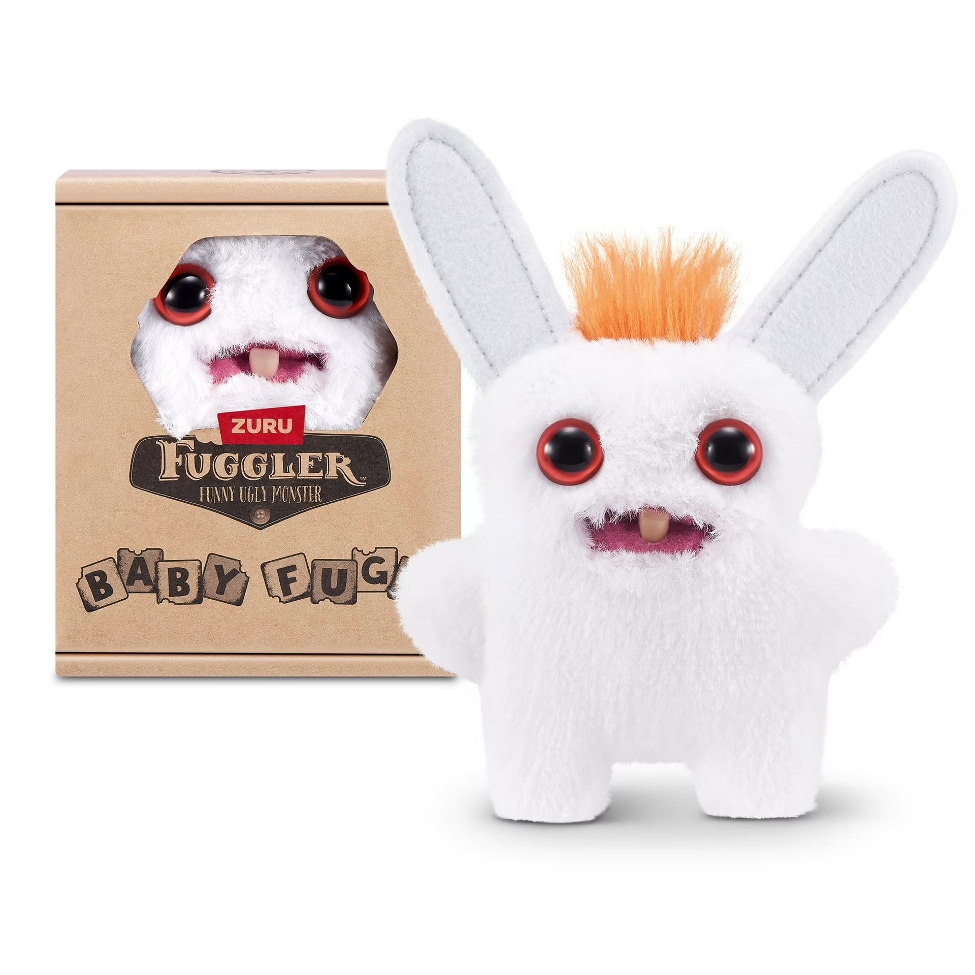 Zuru Fuggler Baby Fug Rabid Rabbit White Funny Ugly Monster Plush Toy 3.5