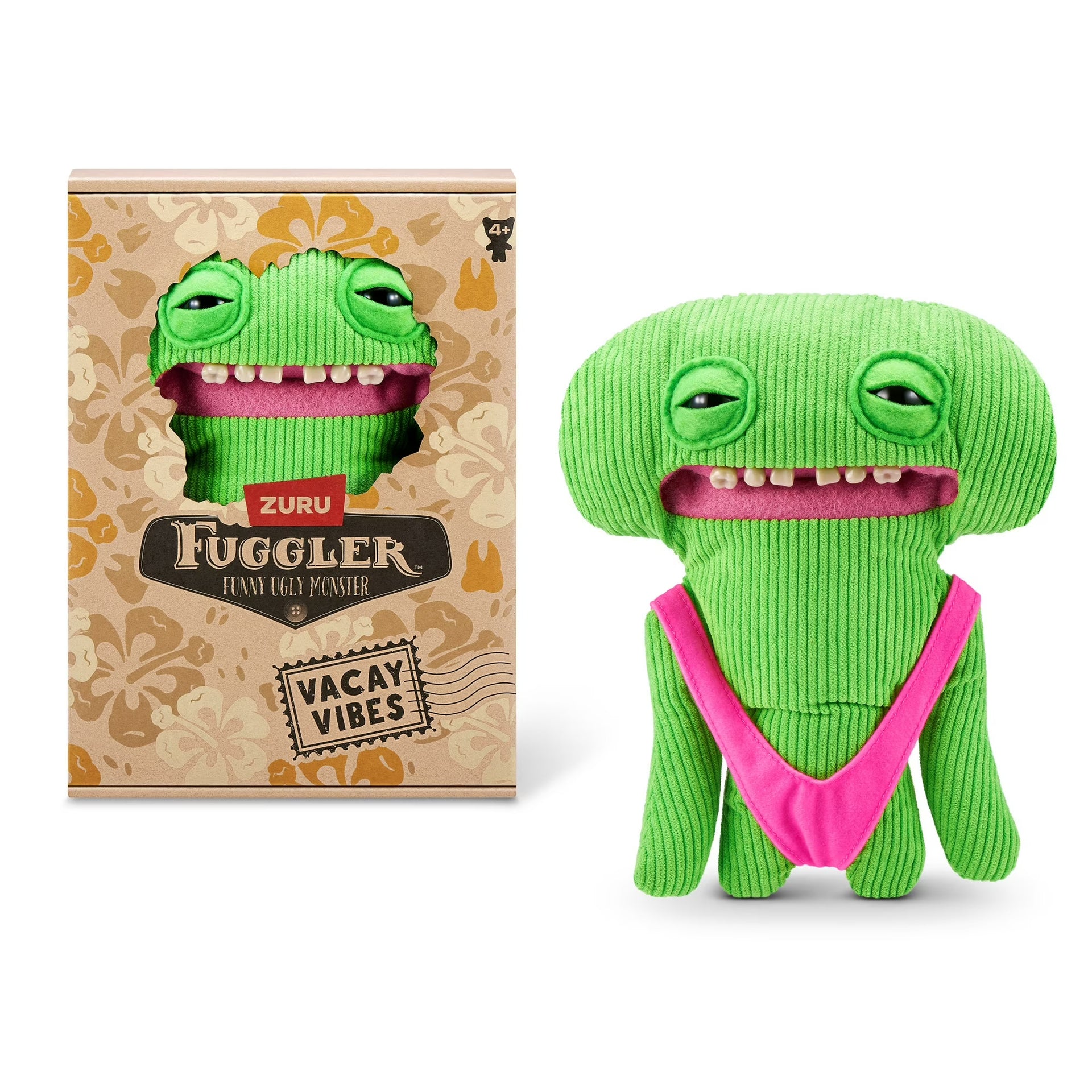 Zuru Fuggler Vacay Vibes Smiley OÕRiley Green Funny Ugly Monster Plush Toy 9 Inch