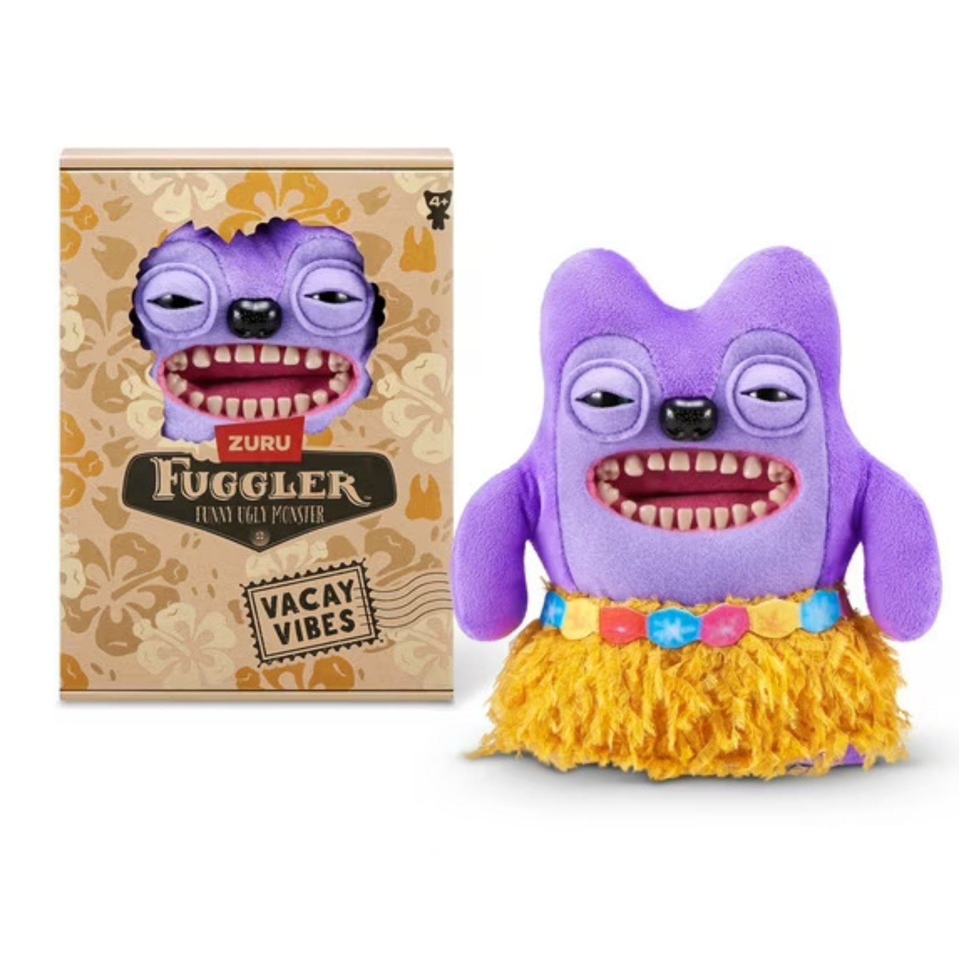 Zuru Fuggler Vacay Vibes Greedy Grinner Purple Funny Ugly Monster Plush Toy 9 Inch