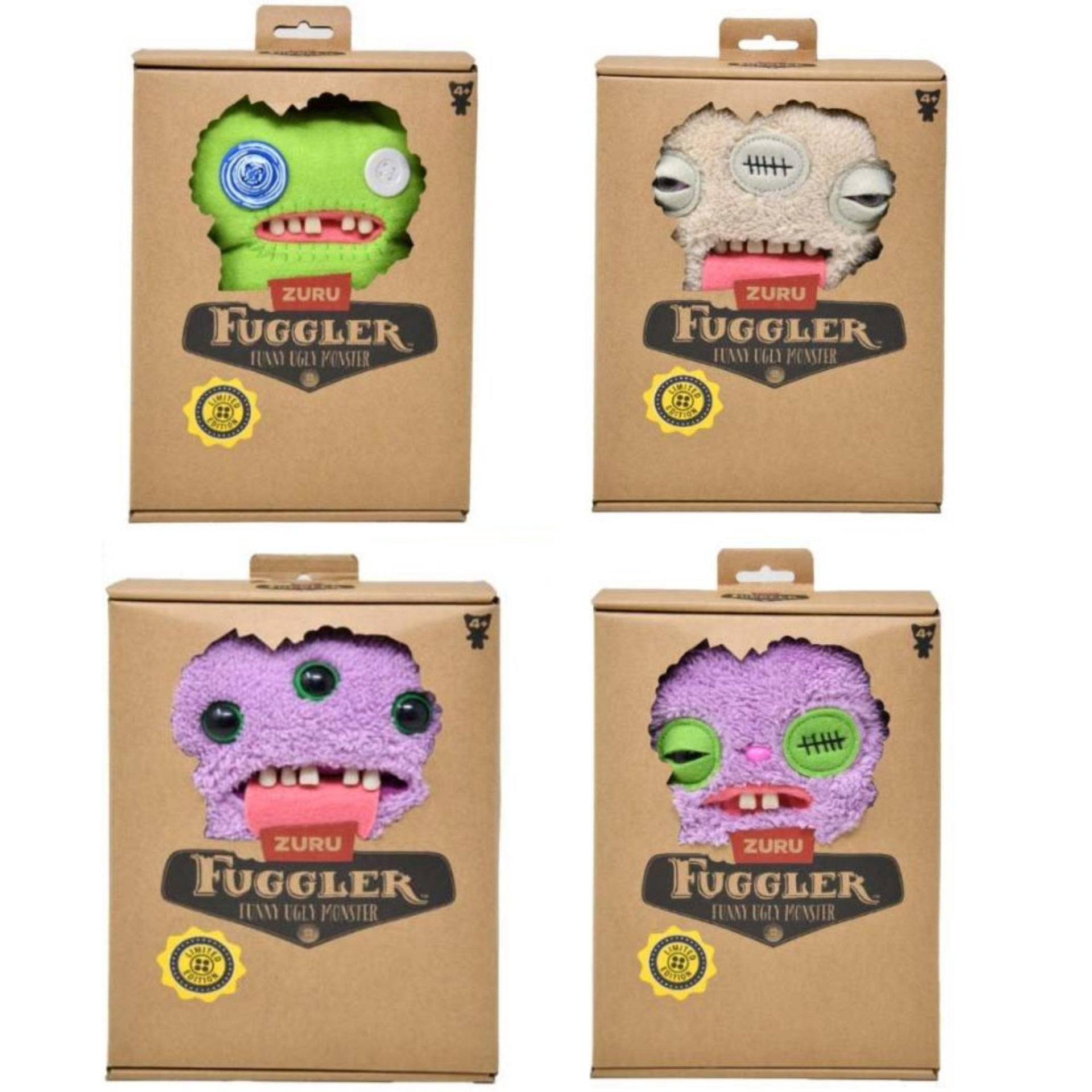 Pack of 4 Zuru Fuggler Limited Edition Plush Toy 9 Inch Random Assortment