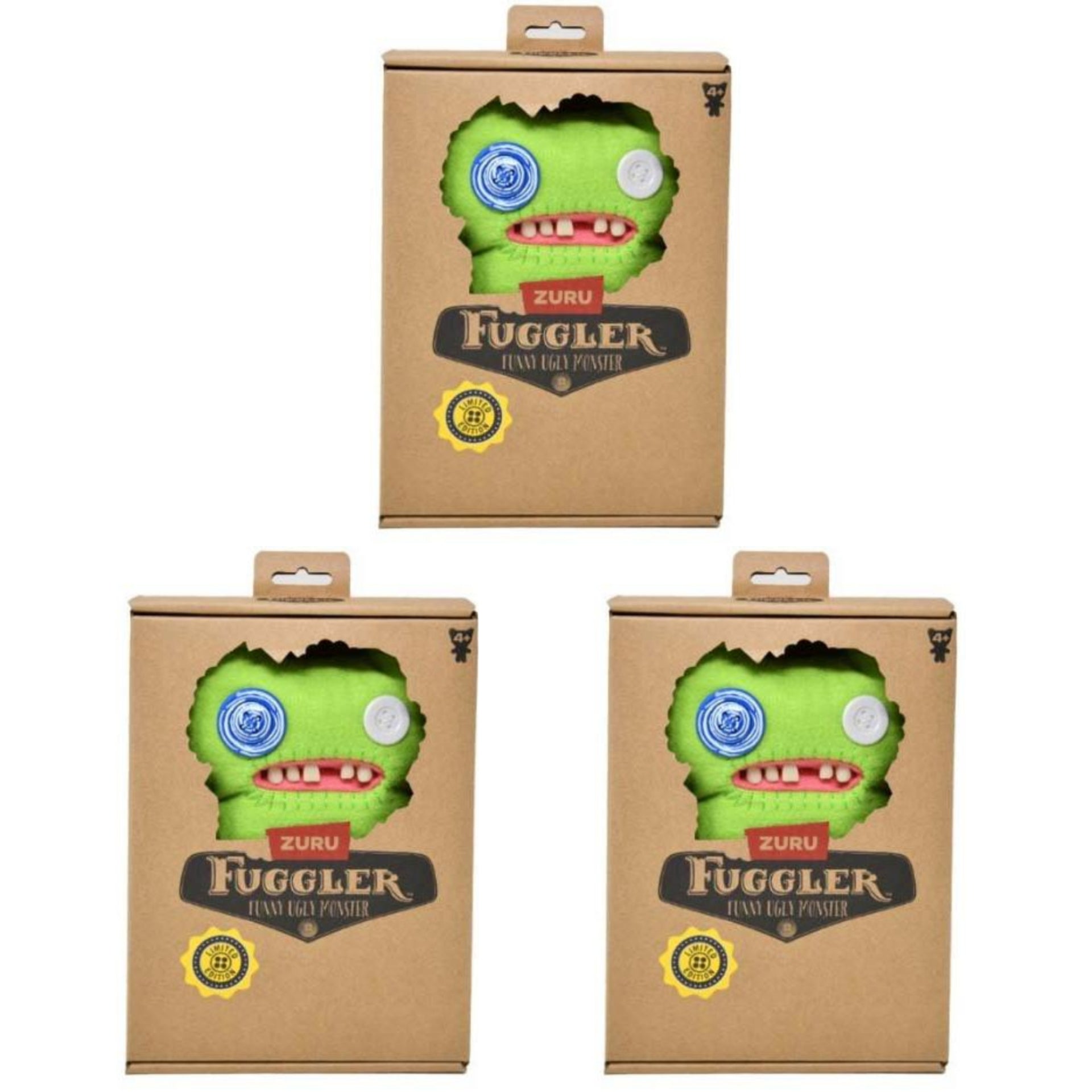 Set of 3 Zuru Fuggler Limited Edition Indecisive Monster Plush Toy 9 Inch