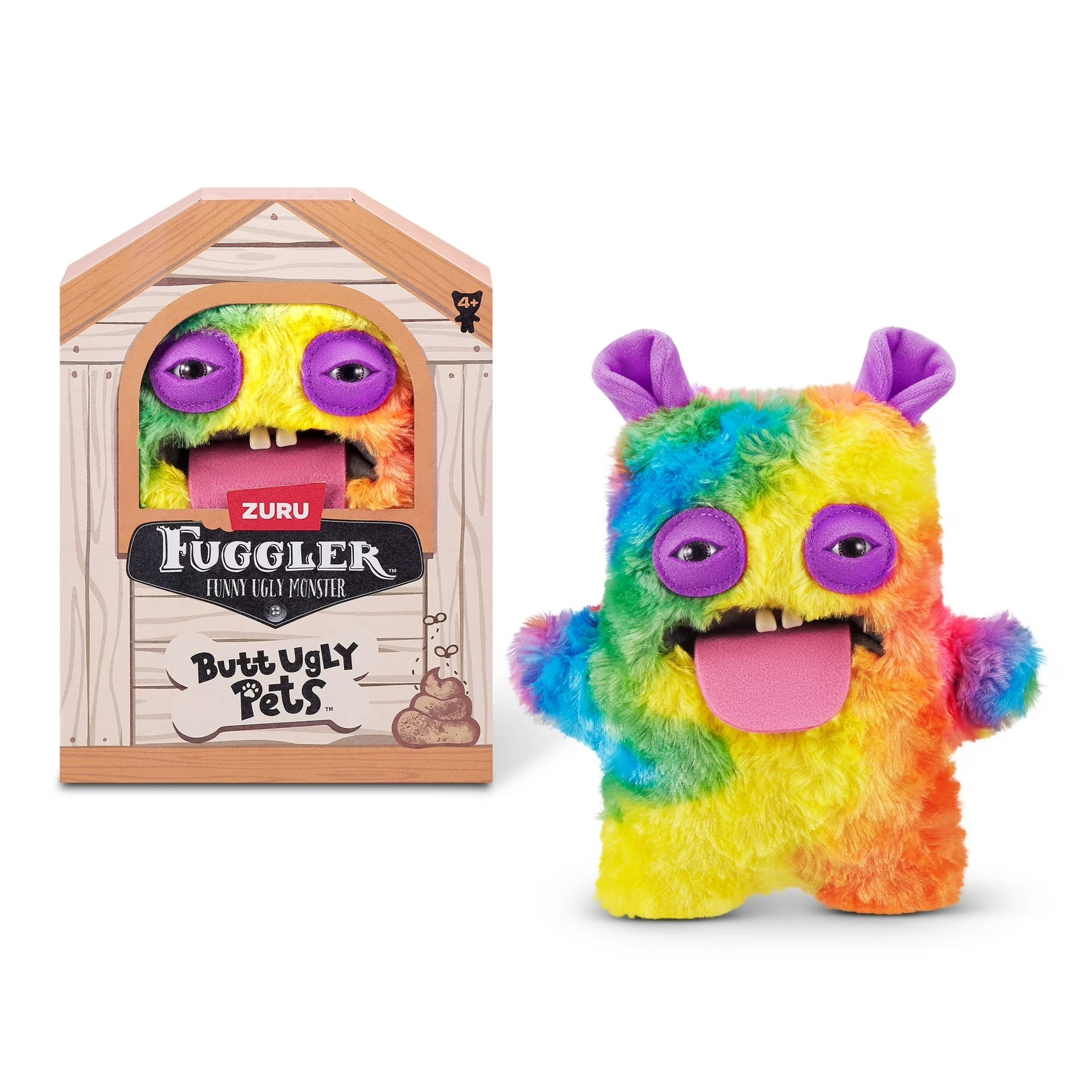 Zuru Fuggler Butt Ugly Pets Cheeky Chonky Guinea Pig Yellow Funny Ugly Monster Plush Toy 9 Inch