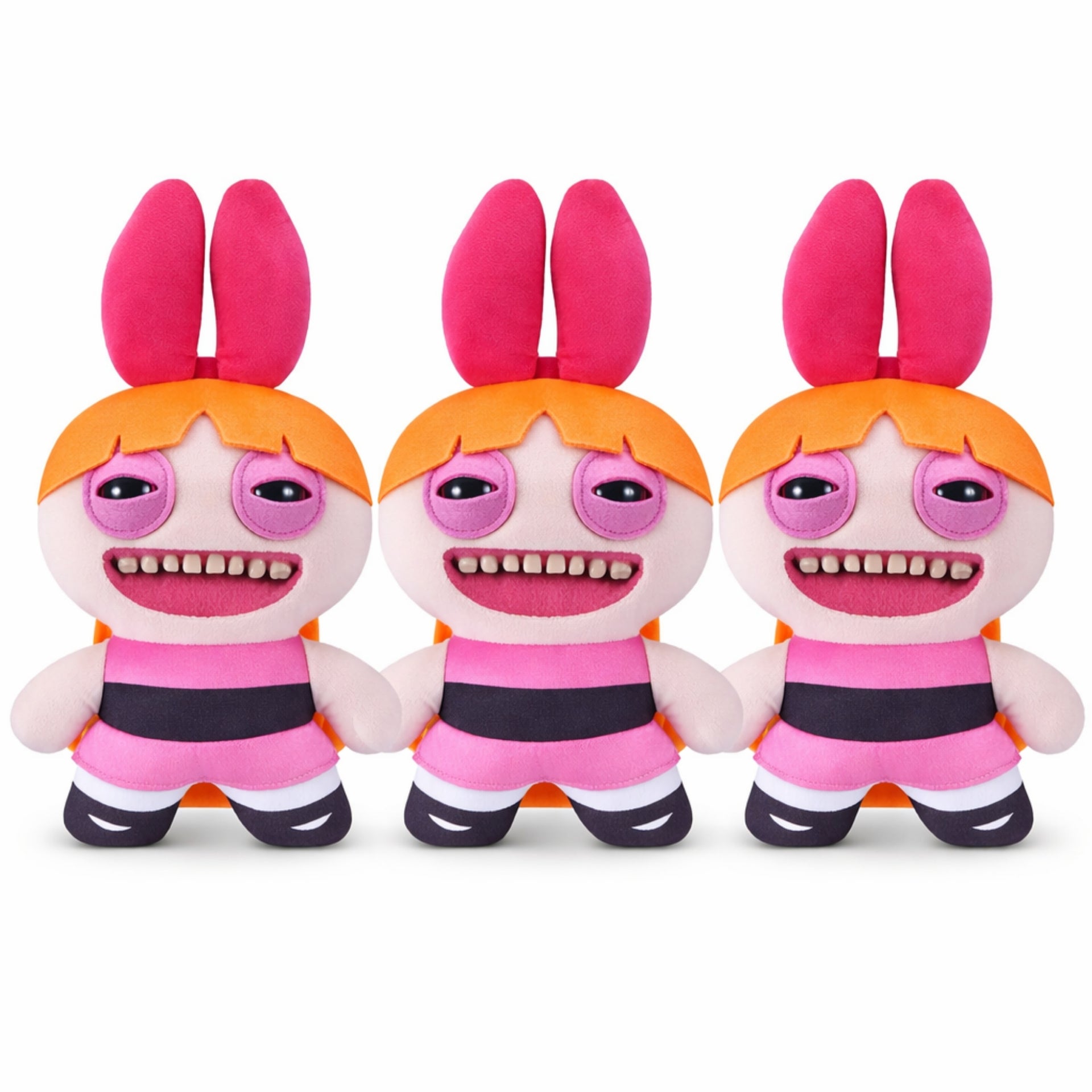 Pack of 3 Zuru Fuggler Powerpuff Girls Blossom Funny Ugly Monster Plush Toy 9 Inch