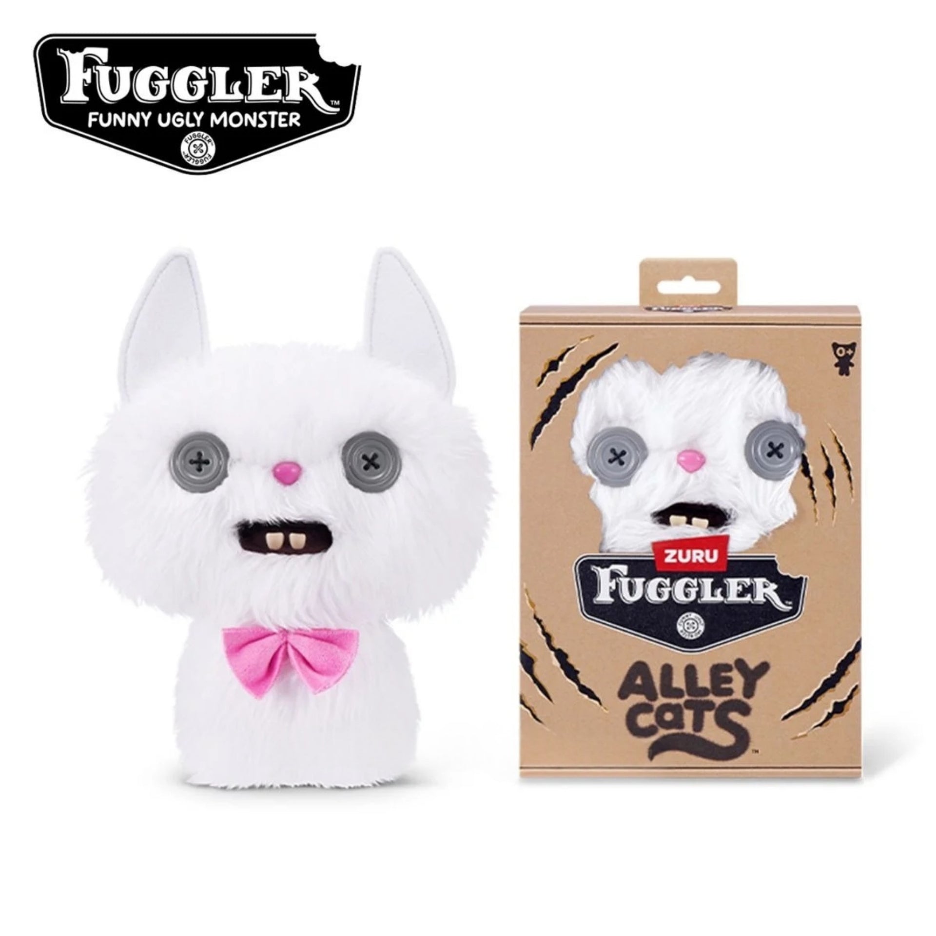 Zuru Fuggler Alley Cats Cheeze White 9 Inch Plush Toy