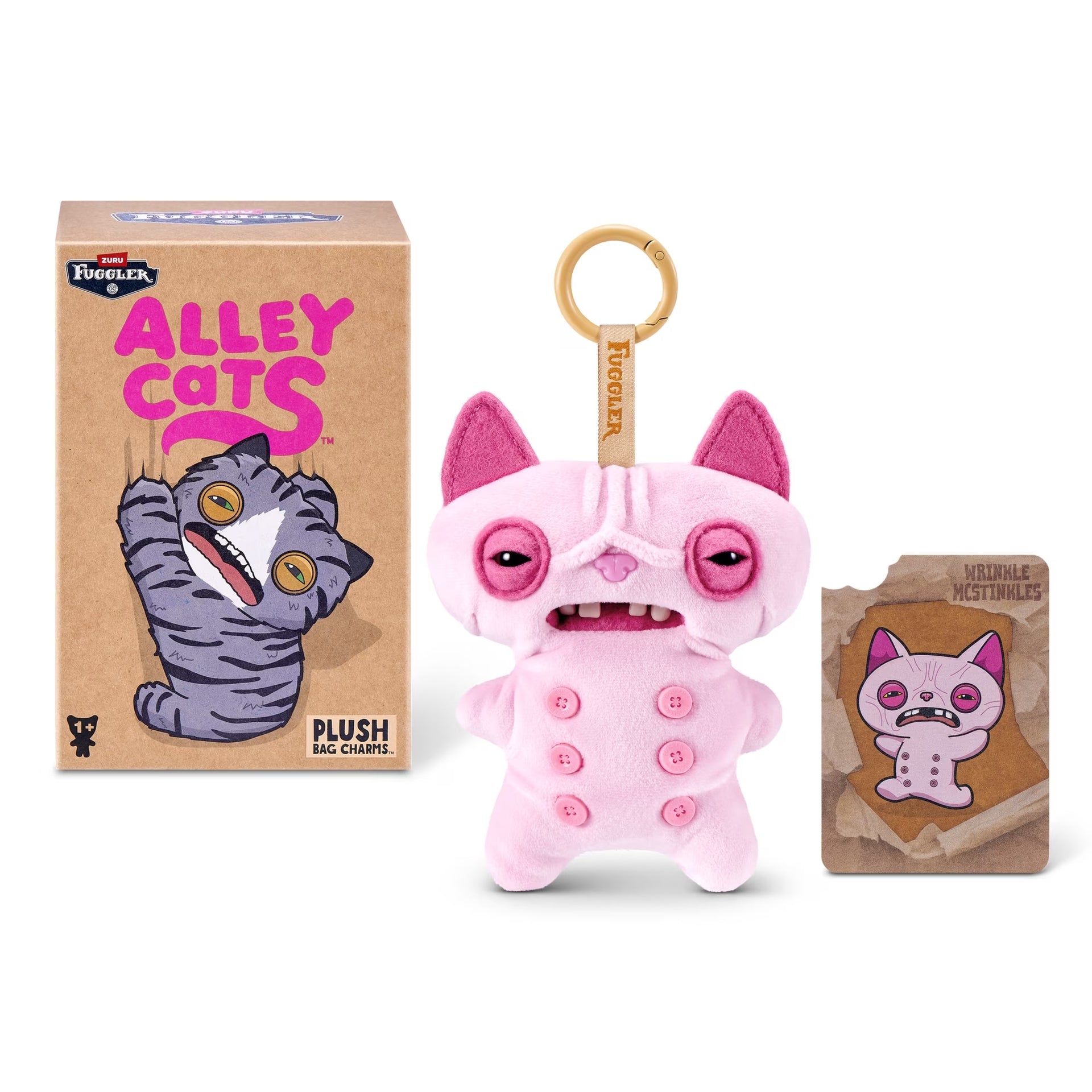 Zuru Fuggler Mini Alley Cat - Series 1 5 Inch Keyring Plush Toy - Random