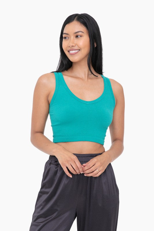 Ribbed Seamless Cropped Tank Top