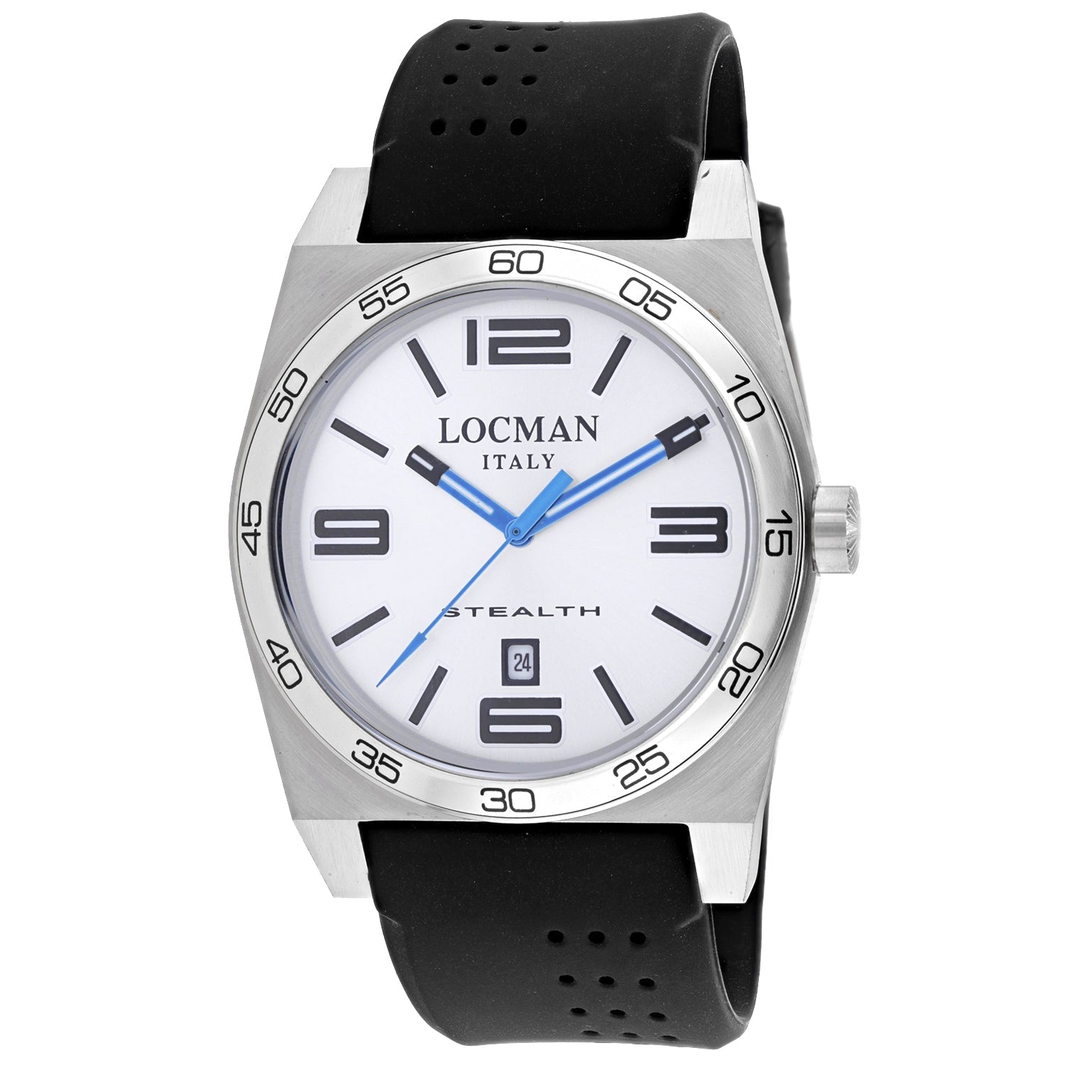 Locman Men's Classic Silver Dial Watch - 208SLBLSTBKR