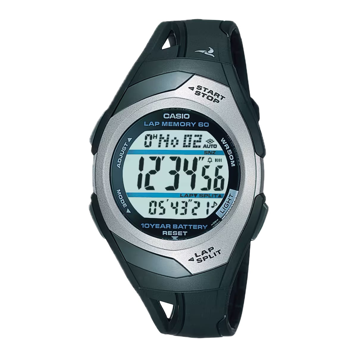 Casio Women's Running Digital Watch with Green Band - STR-300C-1V