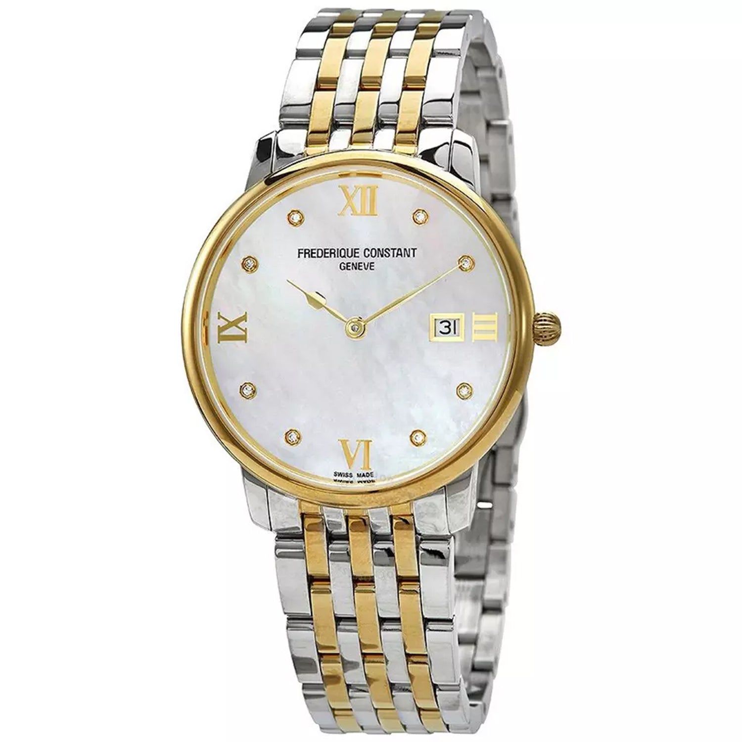 Frederique Constant Women's Slimline White MOP Dial Watch - 220MPWD1S23B