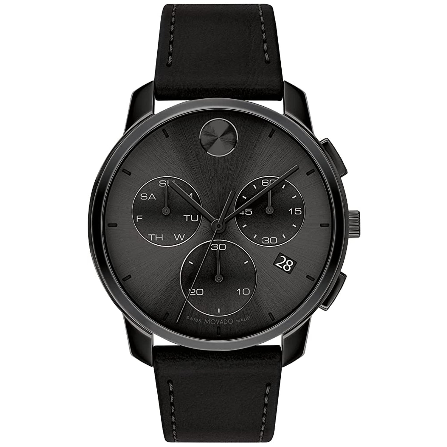 Movado Men's Bold Thin Black Dial Watch - 3600835