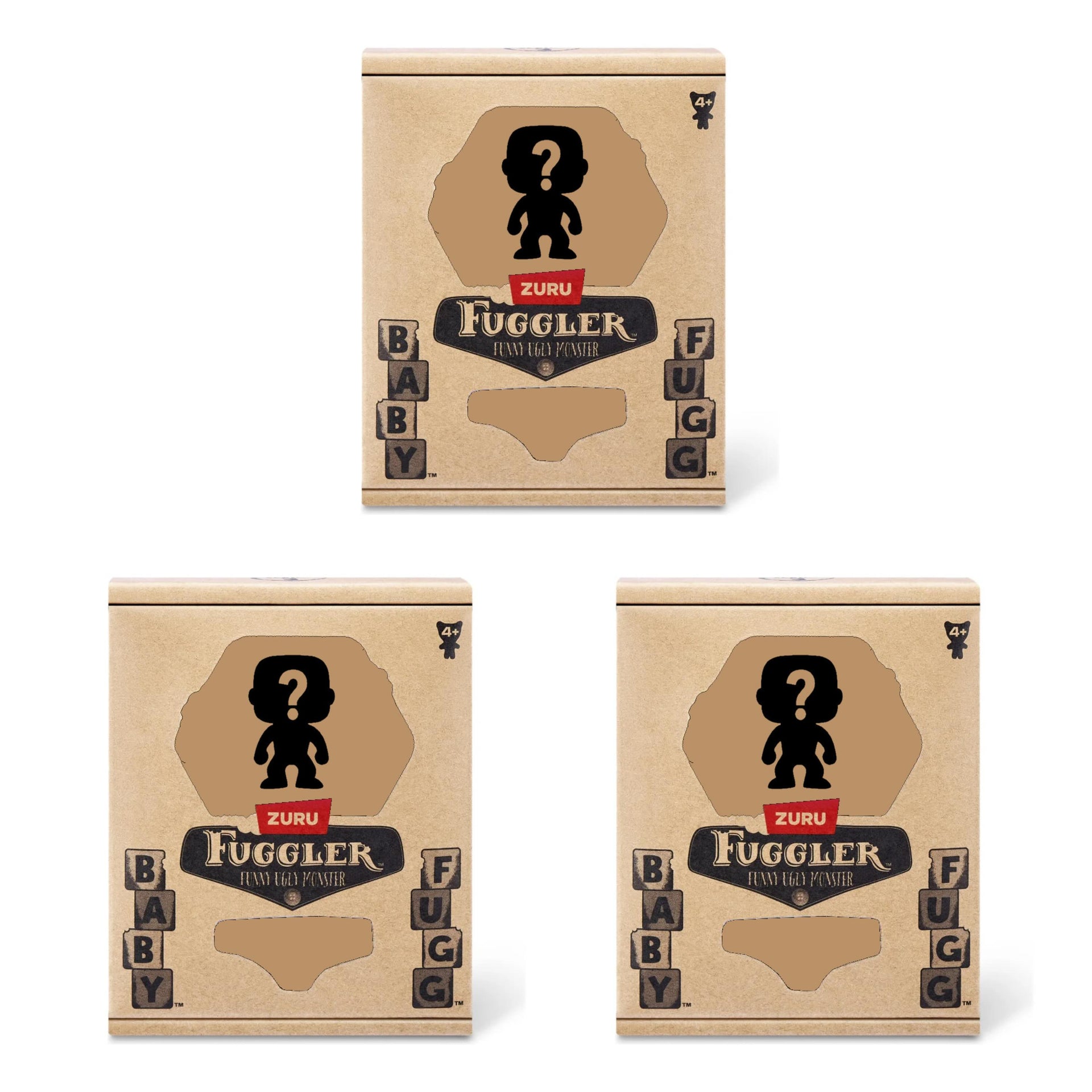 Set of 3 Zuru Fuggler Baby Fugg 3.5 Inch Plush Toy Mystery Random Assortment