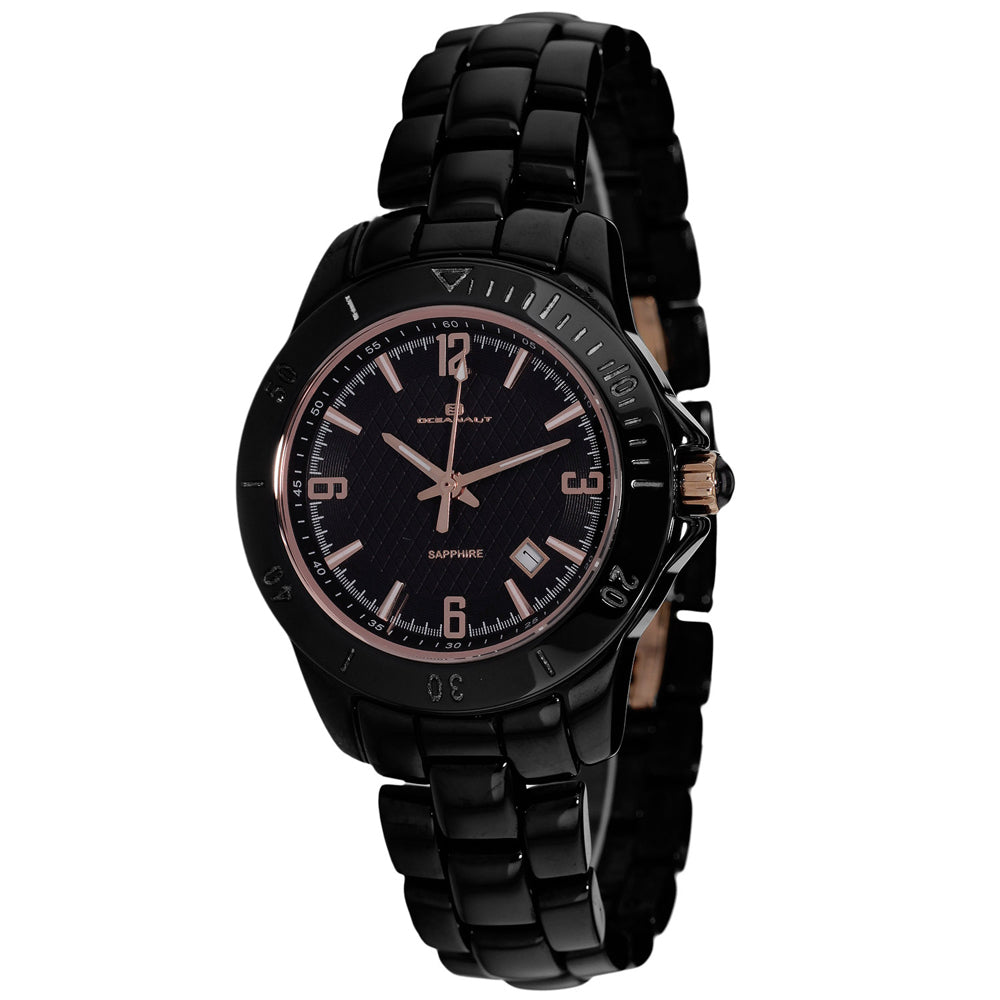 Oceanaut Women's Ceramic Black Dial Watch - 3BH1D3618