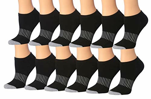 Tipi Toe Women's 12-Pairs Low Cut Athletic Sport Peformance Socks,