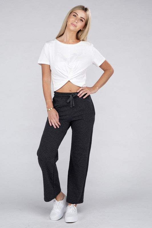 Lounge Wide Pants with Drawstrings