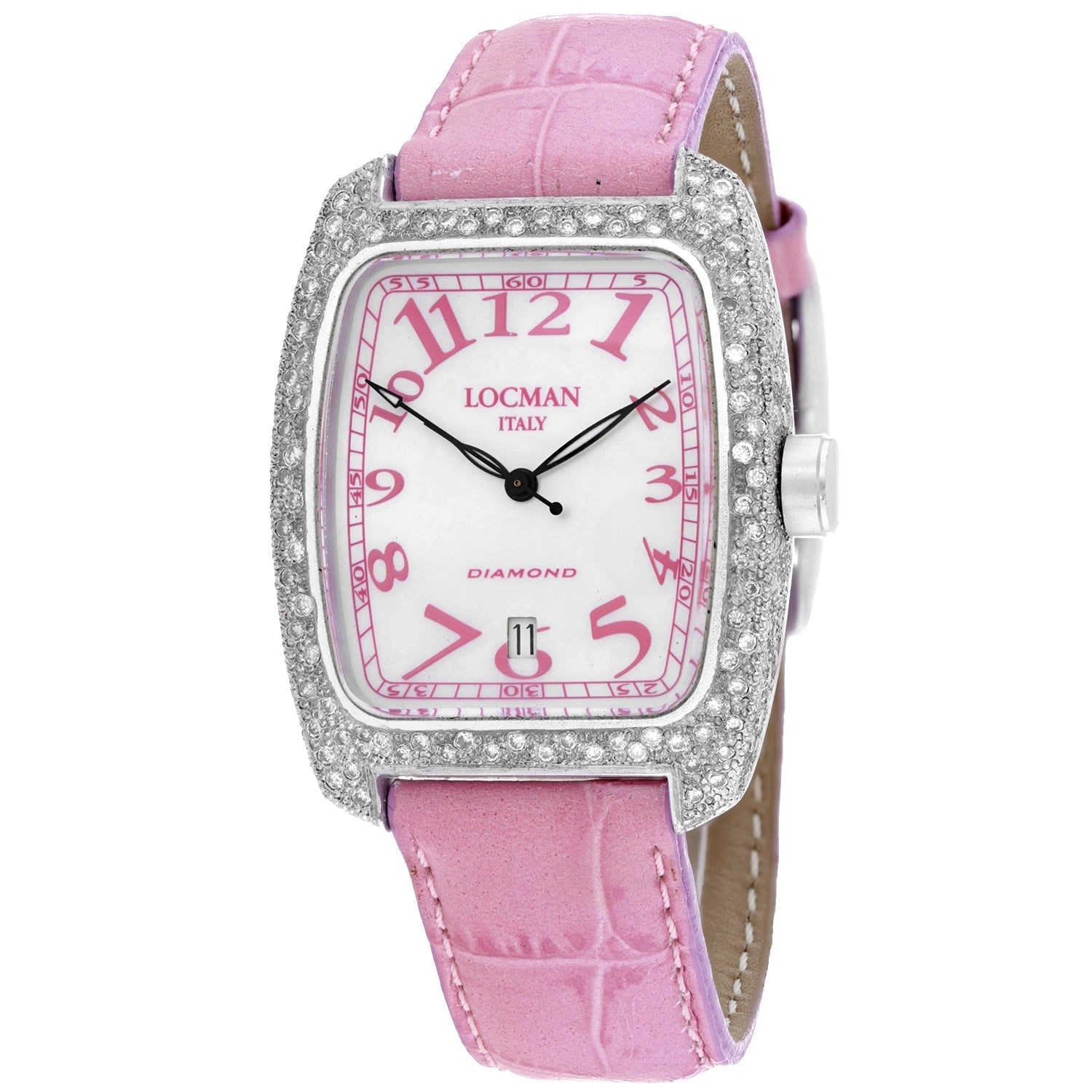 Locman Women's Diamond Mother of Pearl Dial Watch - 488MOPPK2DC/PK