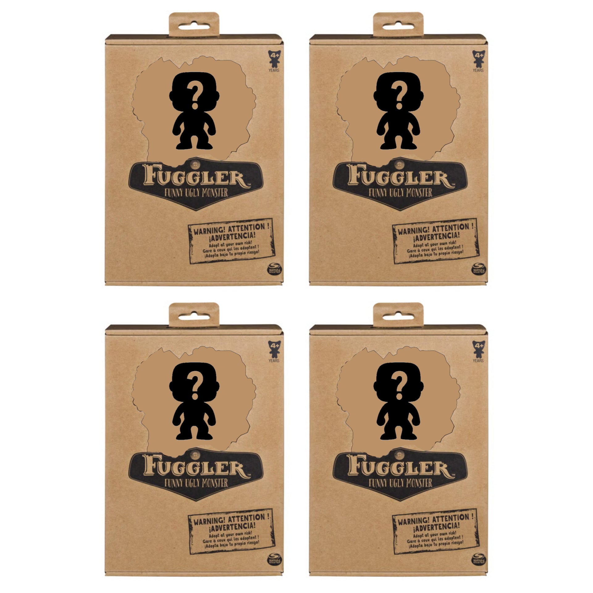 Pack of 4 ZURU Fuggler Funny Ugly Monster Plush Toy 9 Inch Mystery Random Plush