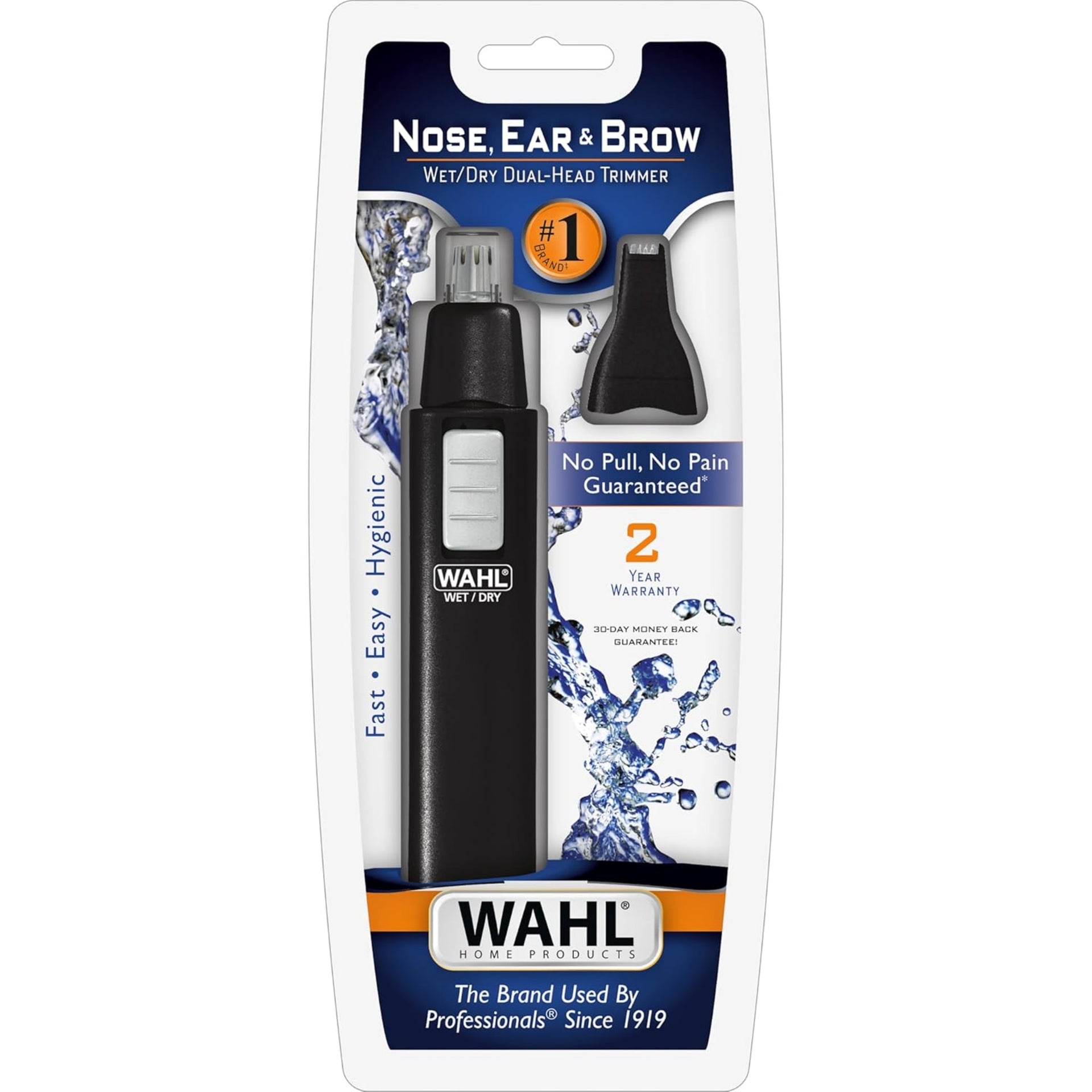 Wahl Ear Nose and Brow Wet Dry Battery Trimmer - Precision Grooming Tool - 5567-500-MI