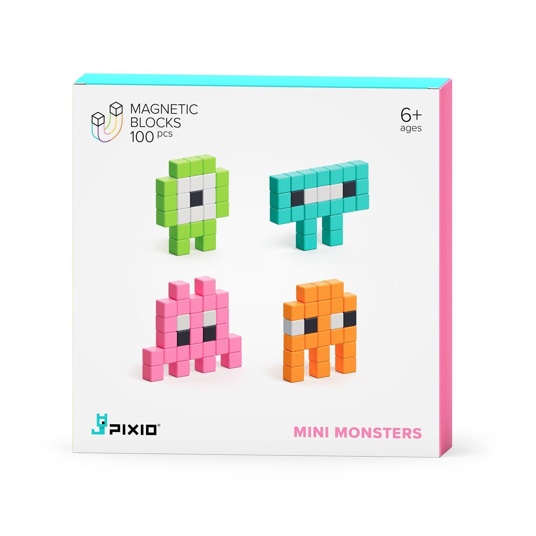 Mini Monsters - 100 Magnetic Blocks in 6 Colors