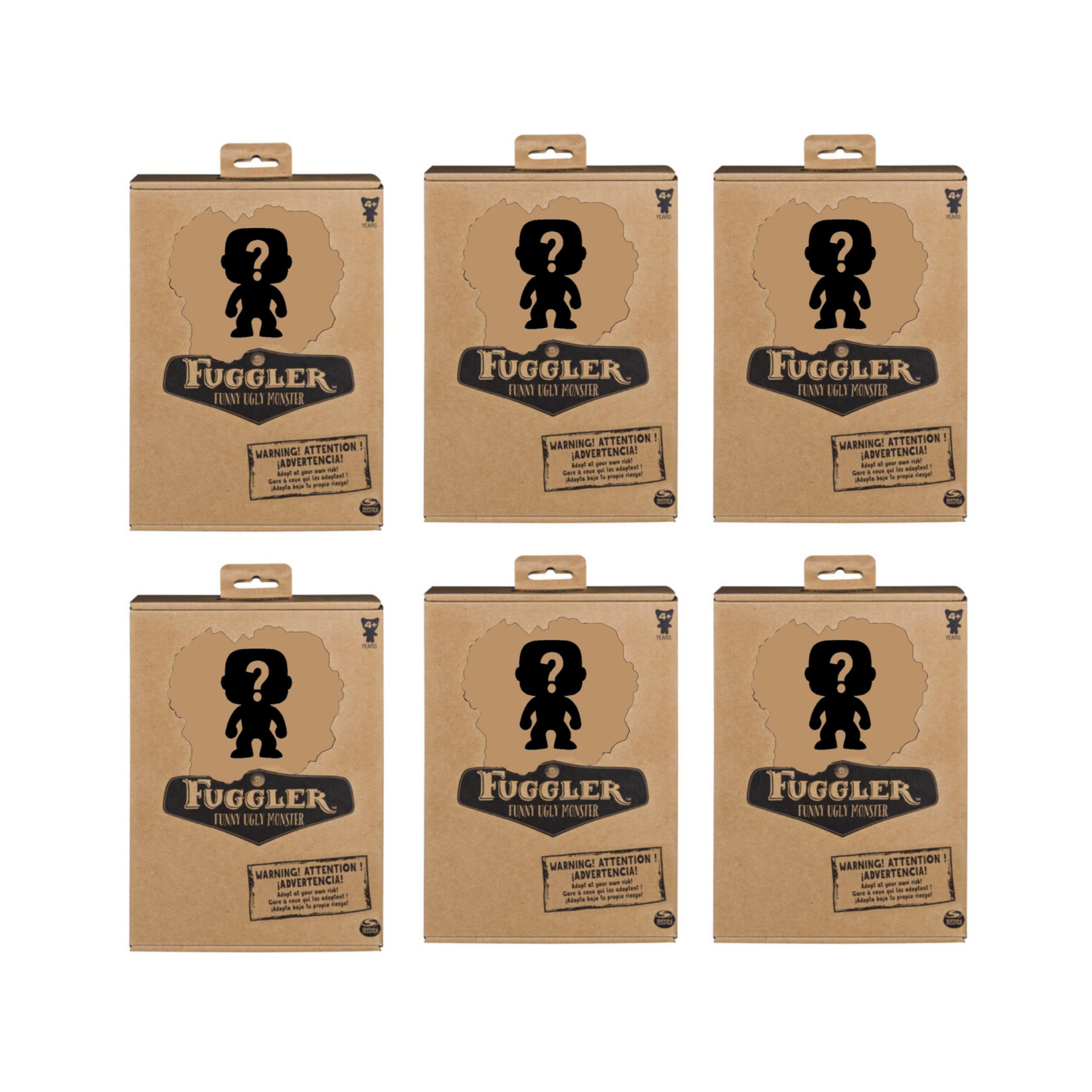 Set of 6 ZURU Fuggler Funny Ugly Monster Plush Toy 9 Inch Mystery Random Assortment