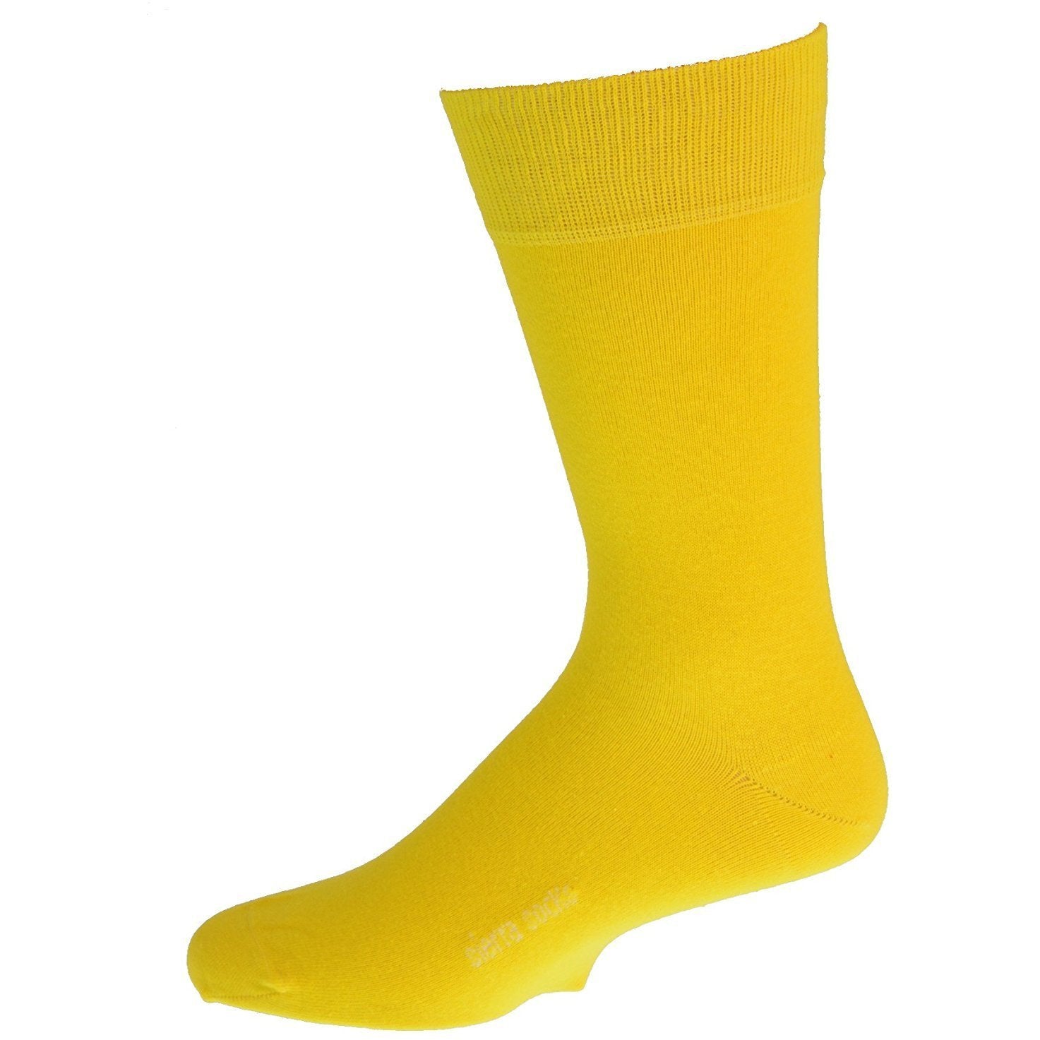 Sierra Socks Men's Crew Cotton Solid Vibrant Colorful Seamless Toe