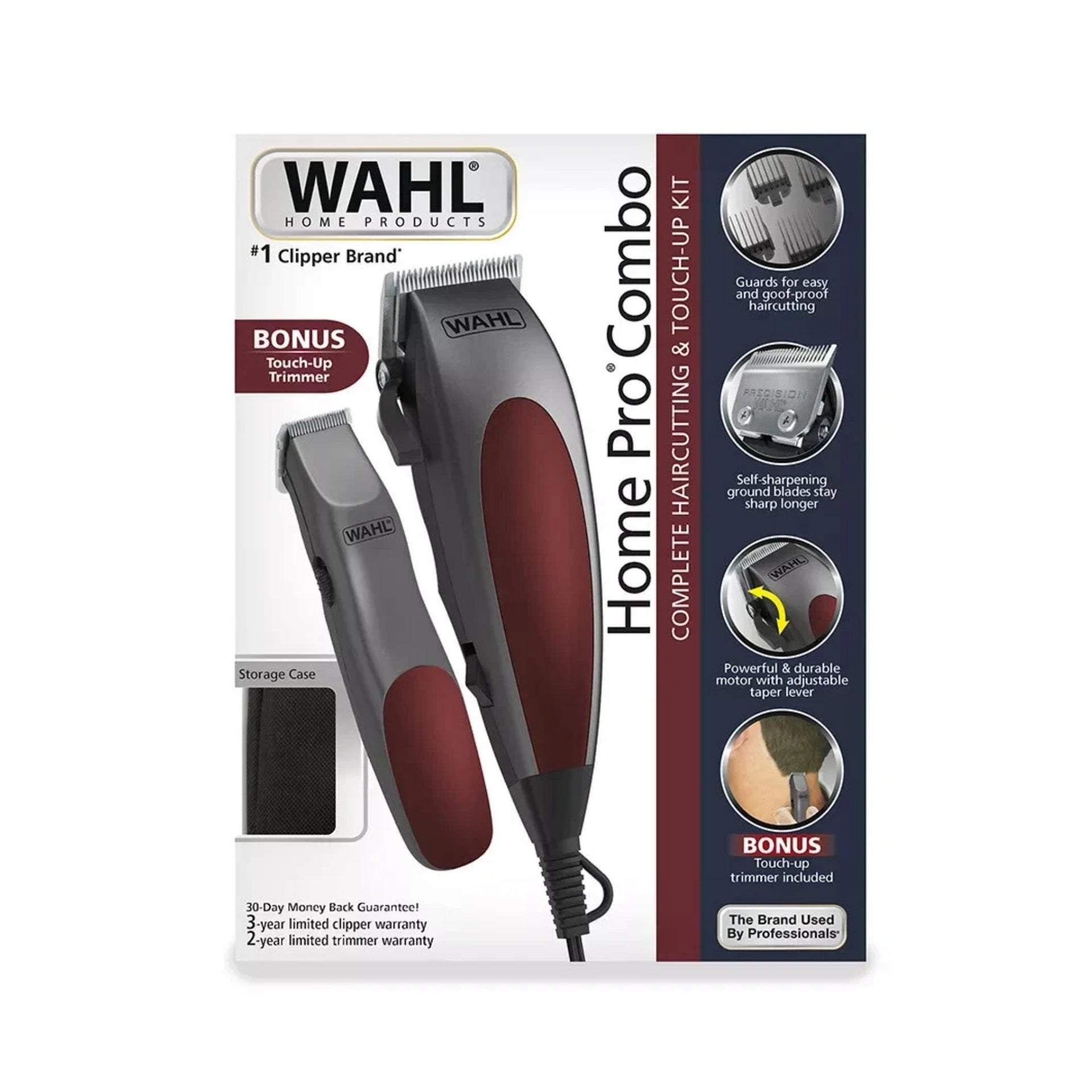 Wahl Home Pro Complete Haircutting and Touch Up Kit Combo - Clipper and Trimmer Set - 79235-1201-MI