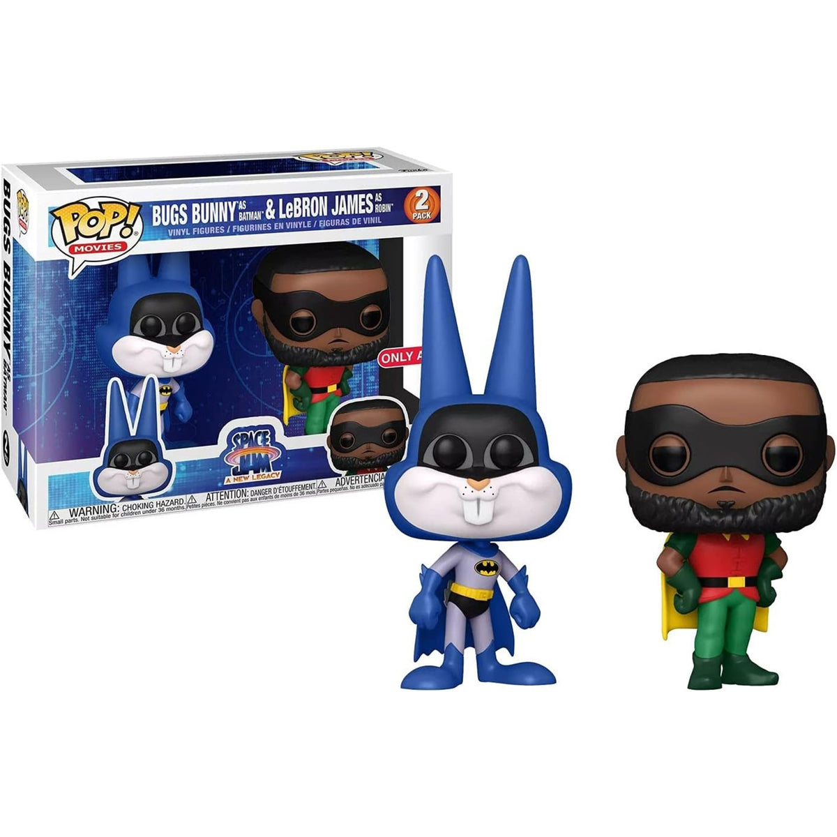 Space Jam: A New Legacy Bugs Bunny Batman & LeBron James Robin 4 Inch Funko Pop! Vinyl Figure 2-Pack Special Edition