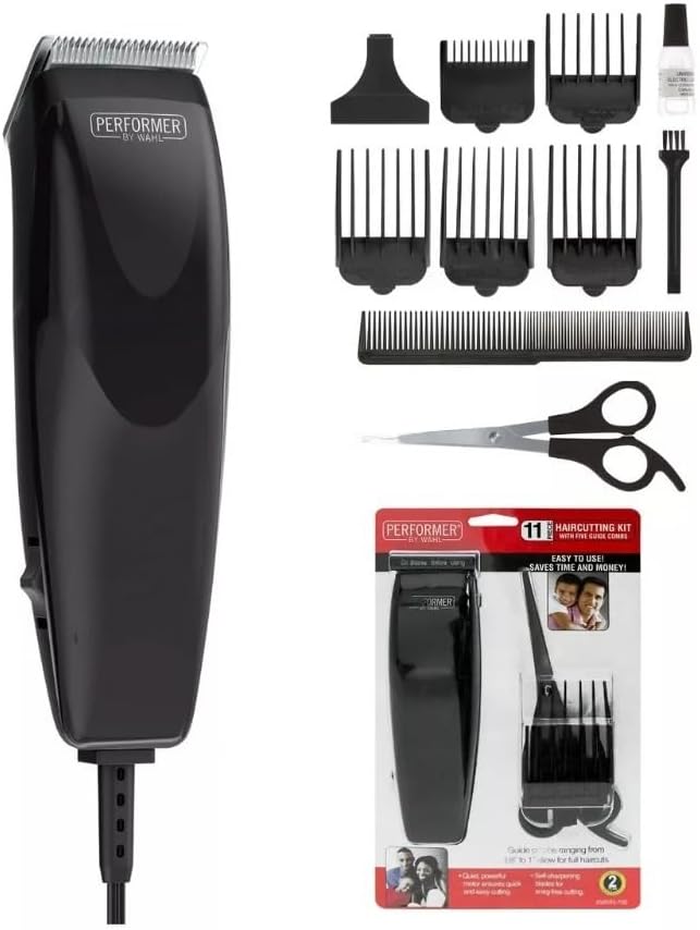 Wahl Performer Haircutting Kit - 11 Piece Corded Clipper Set with Guide Combs - 9314-922-MI