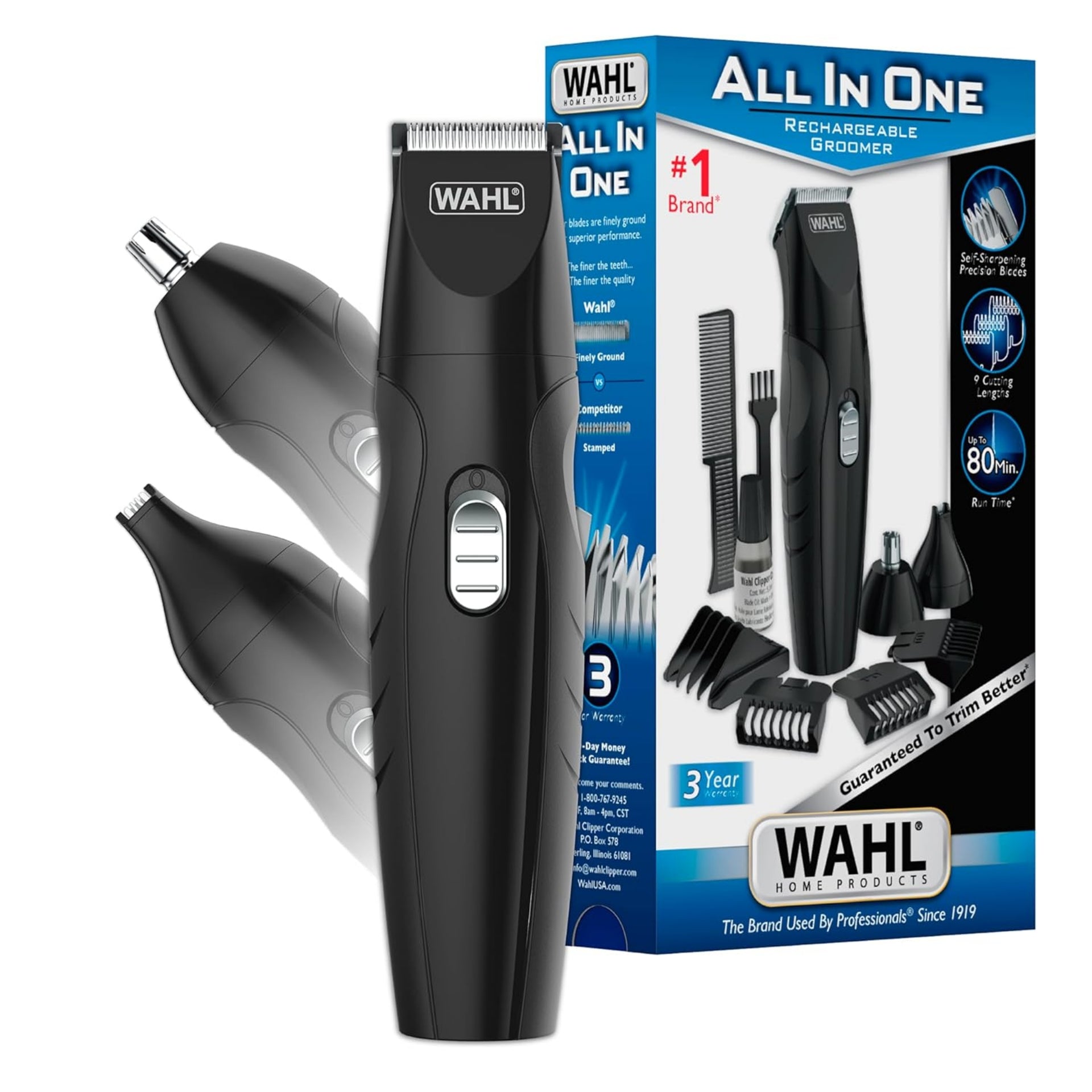 Wahl All in One Cordless Rechargeable Grooming Kit - Ear Nose Detail and Beard Trimmer - 9685-200-MI