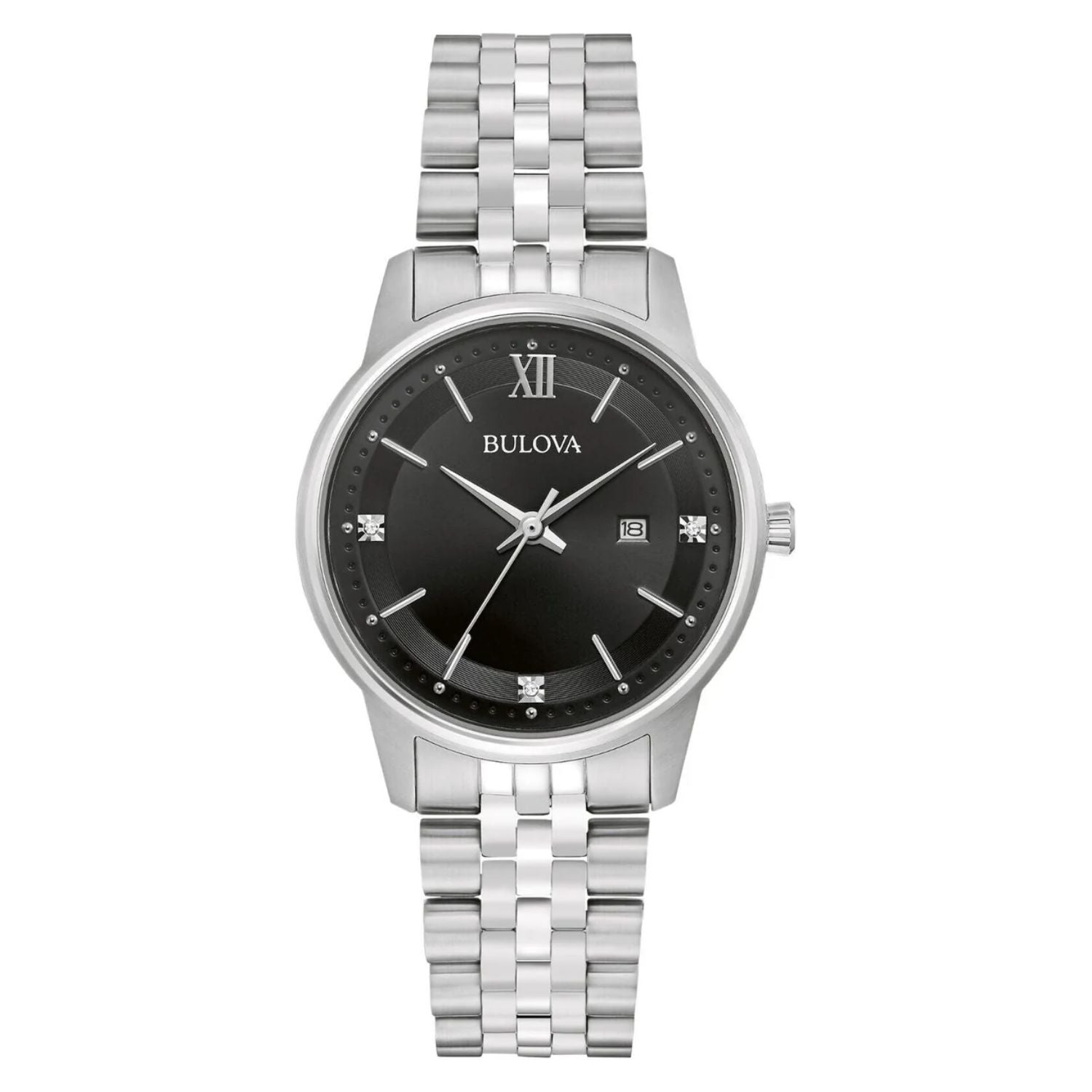 Bulova Women's Classic Black Dial Watch - 96P226