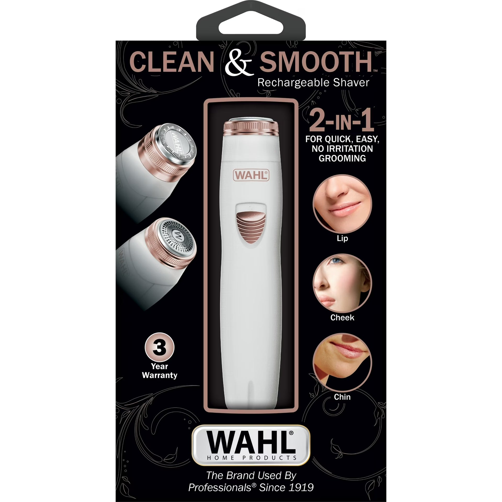 Wahl Clean and Smooth Rechargeable Ladies Shaver - Multi Purpose Grooming Tool - 9865-4601-MI