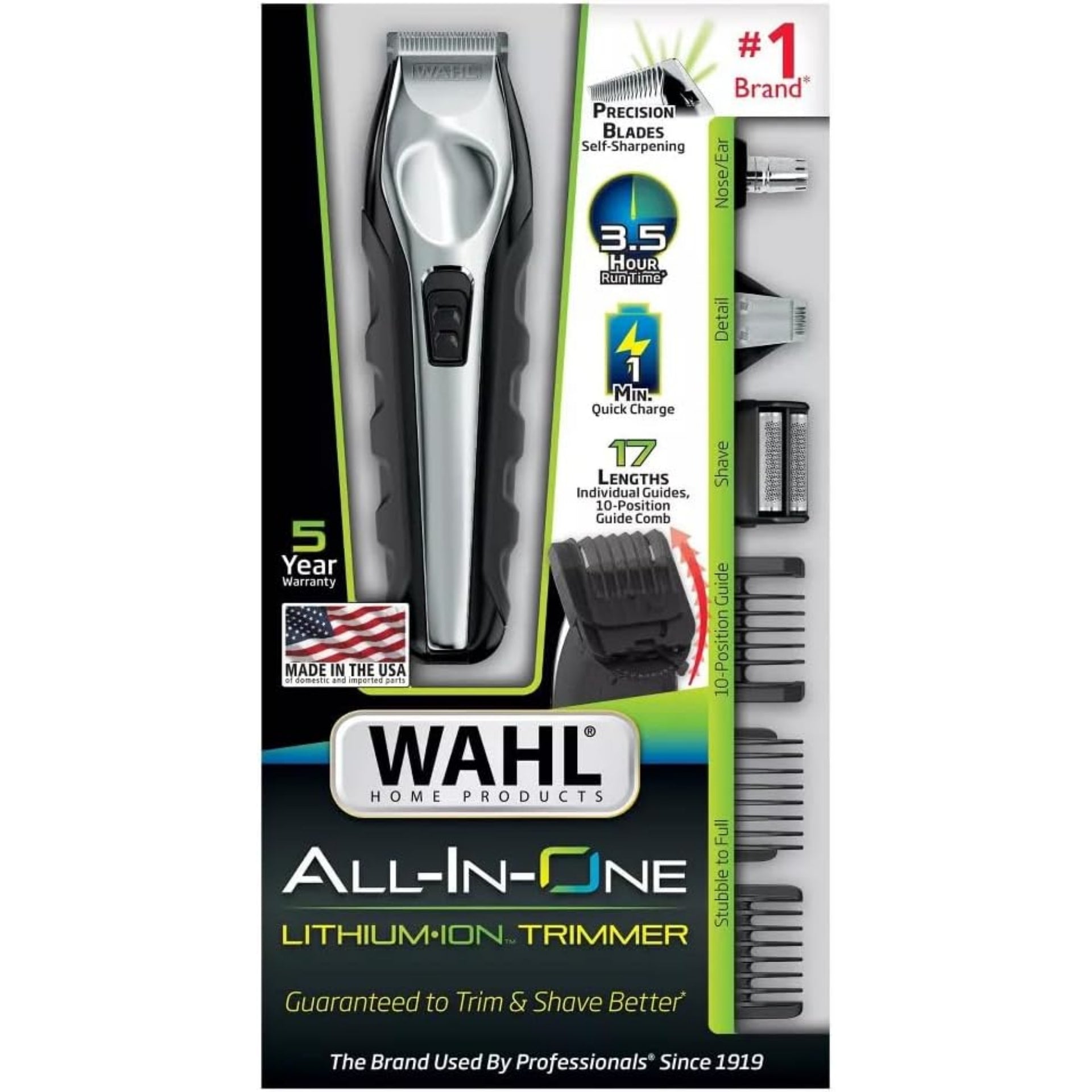 Wahl Lithium Ion Multi Groomer - Cordless Rechargeable Grooming Kit - 9888-600-MI