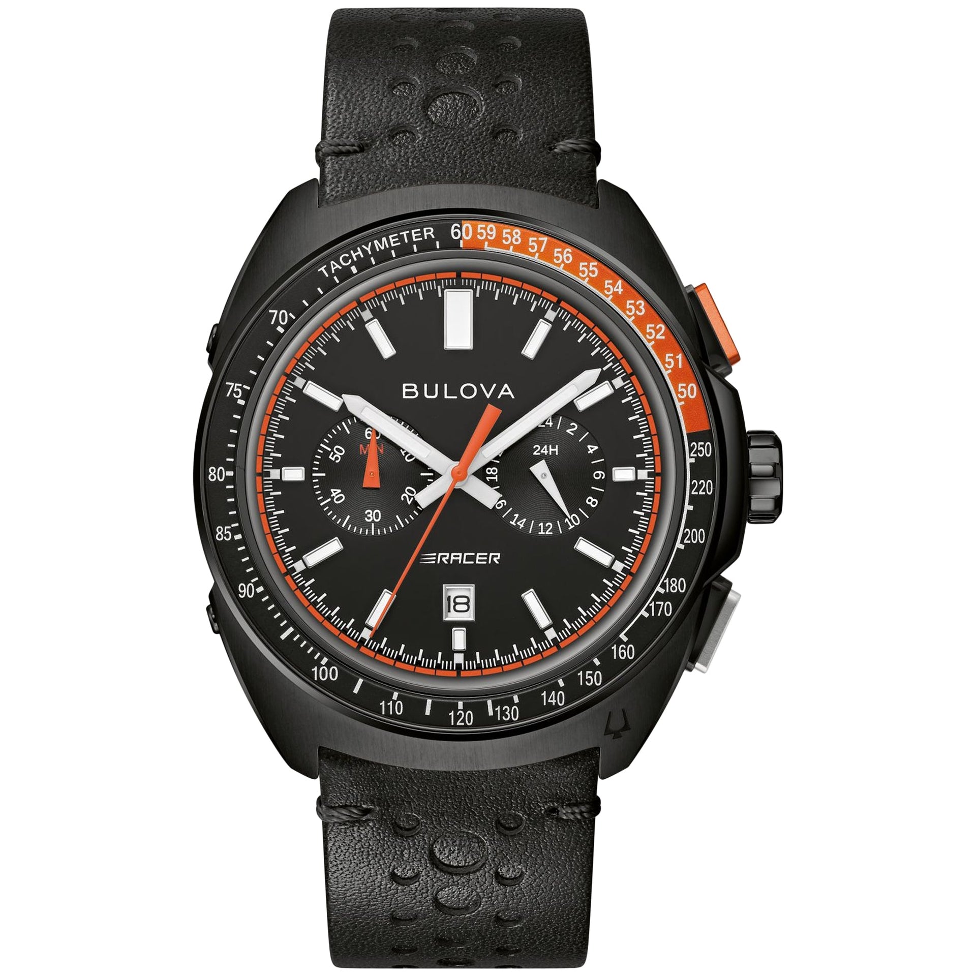 Bulova Men's Racer Chronograph Black Dial Watch - 98B428