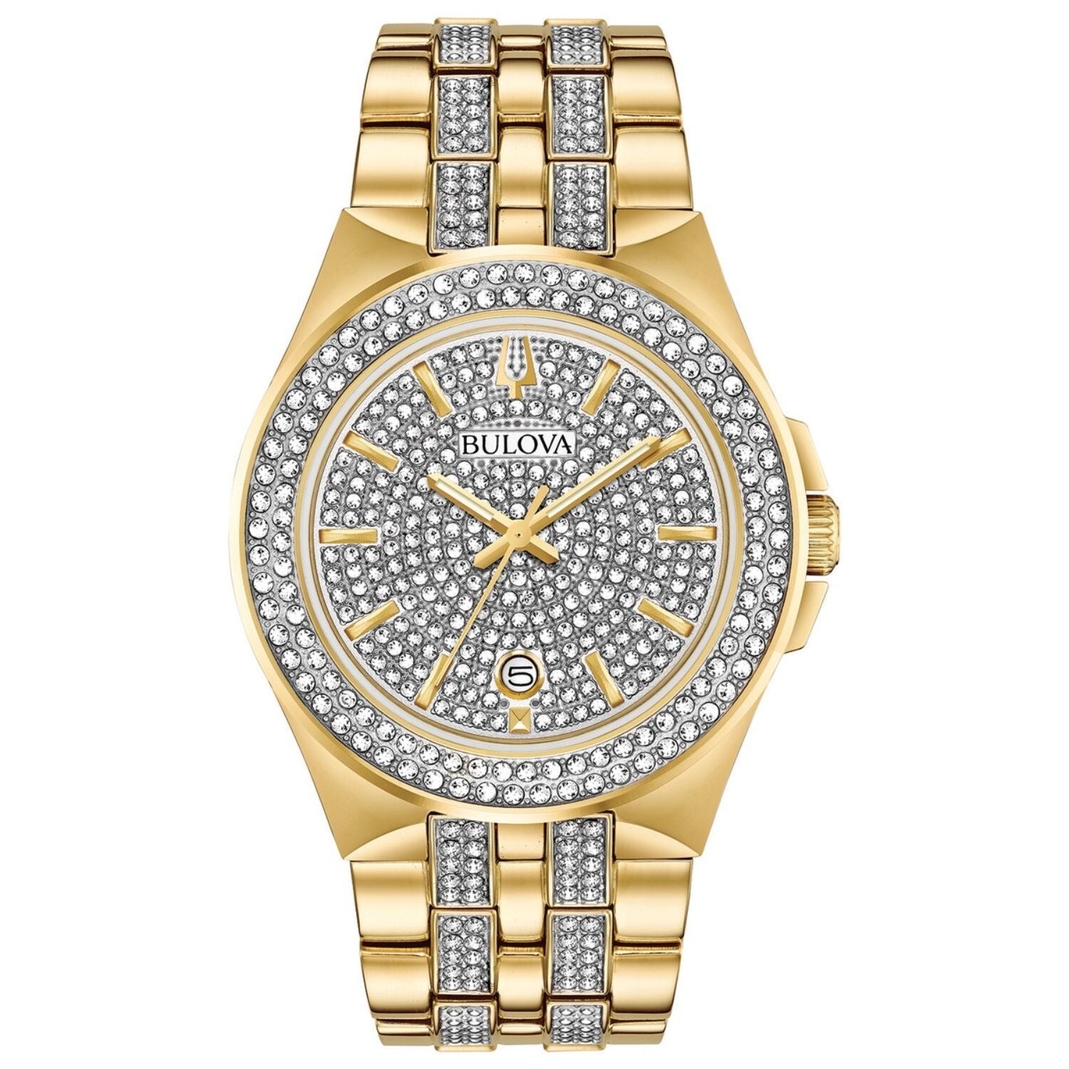 Bulova Men's Crystal Silver Dial Watch - 98K102