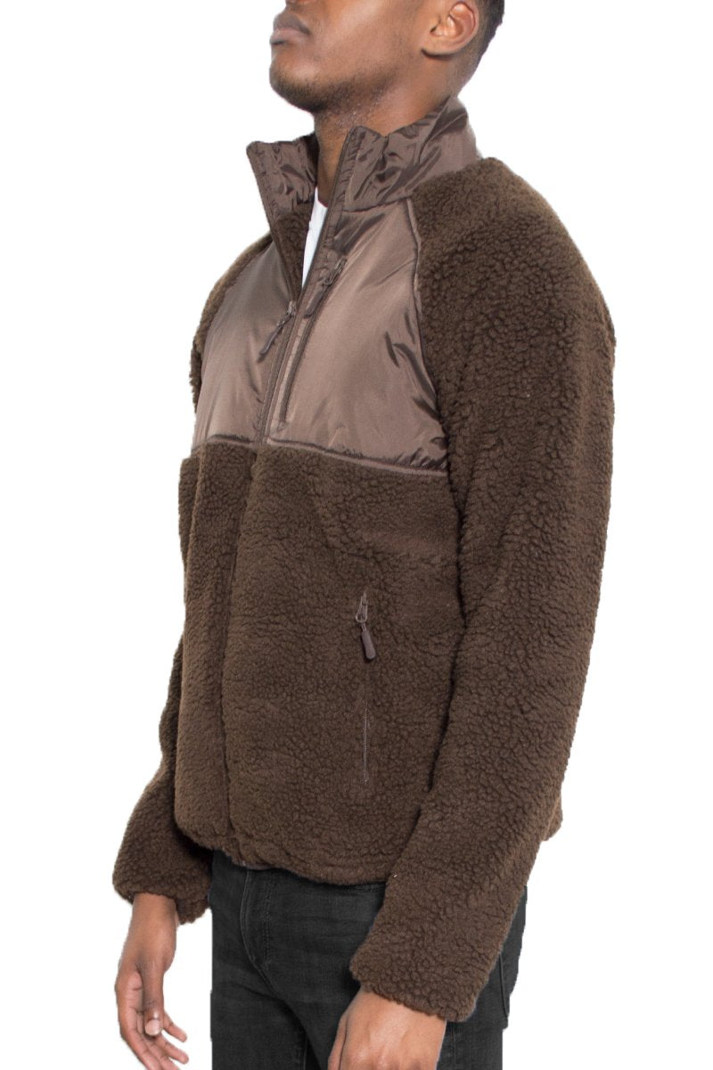 SHERPA CUT OUT FLEECE JACKET