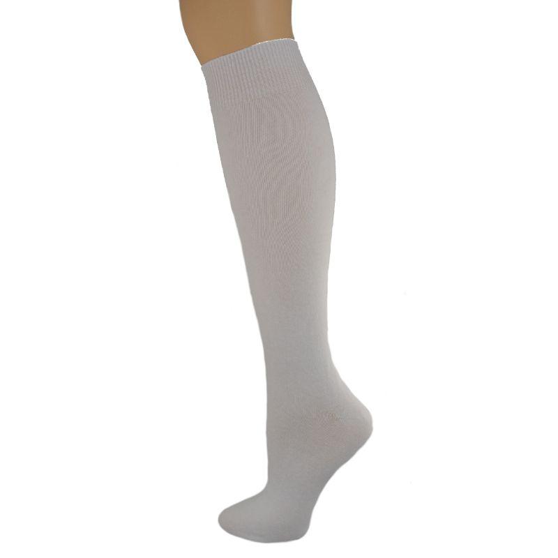 Classic Flat Knit Combed Cotton Knee High Socks 3 pair pack