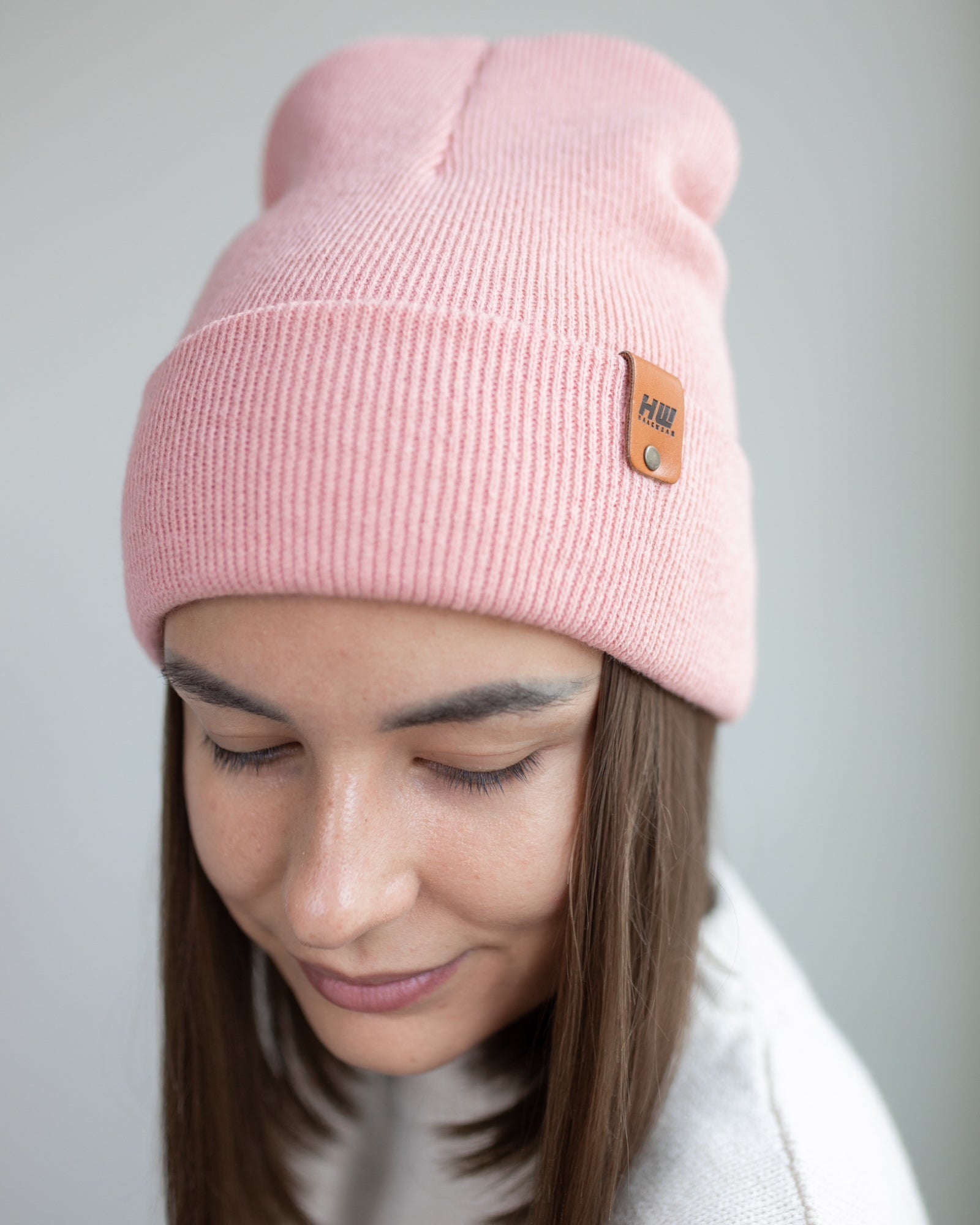 Knit Cuffed Beanie - Pearl Pink