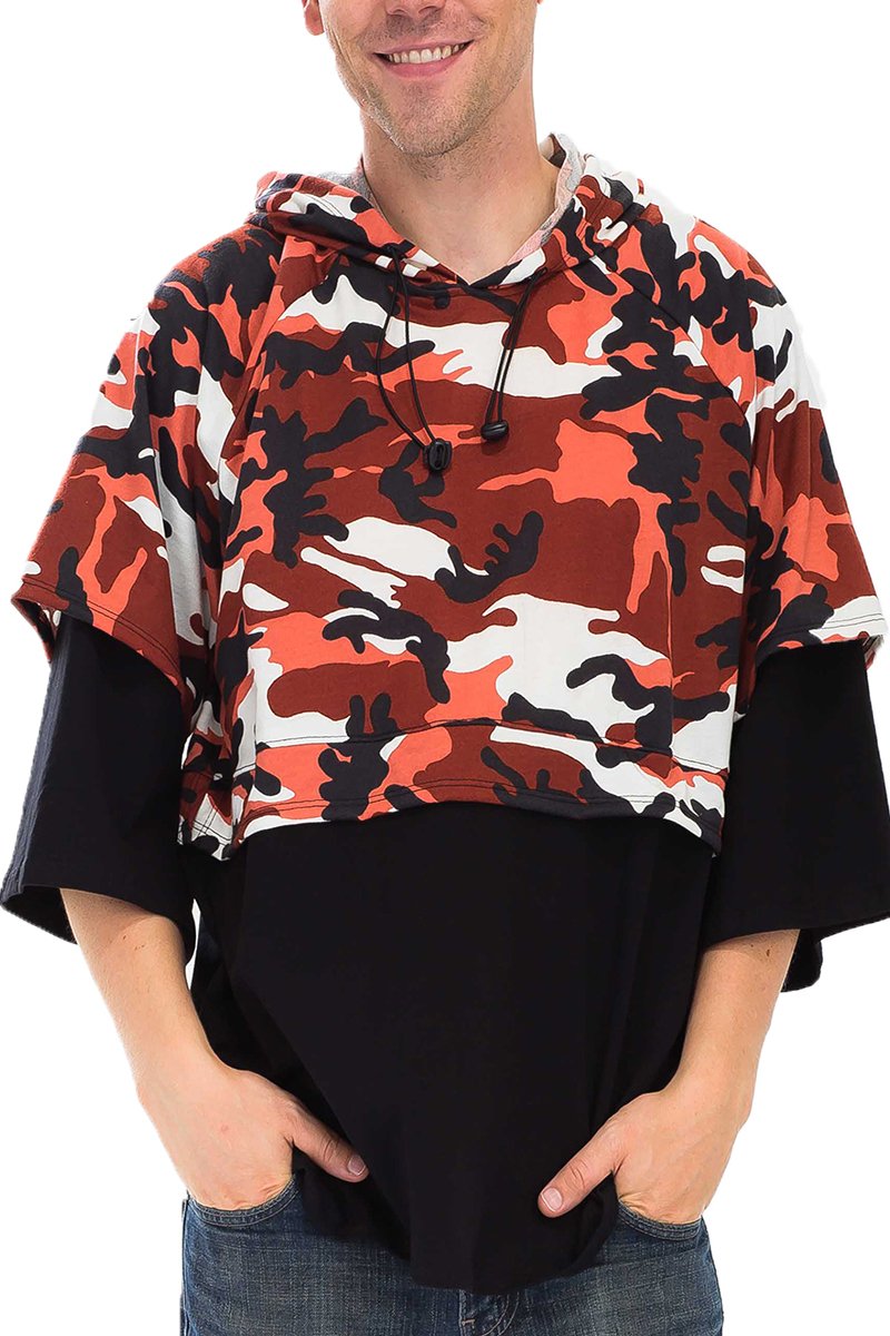 HALF CAMO FRENCH TERRY PULLOVER