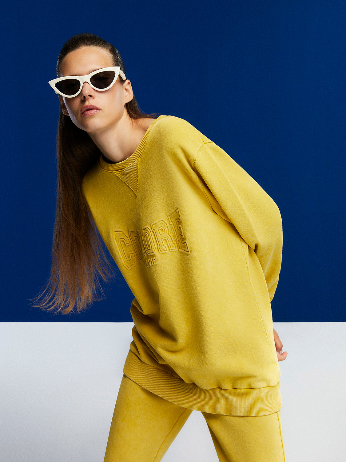 Text Print Oversized Sweatshirt