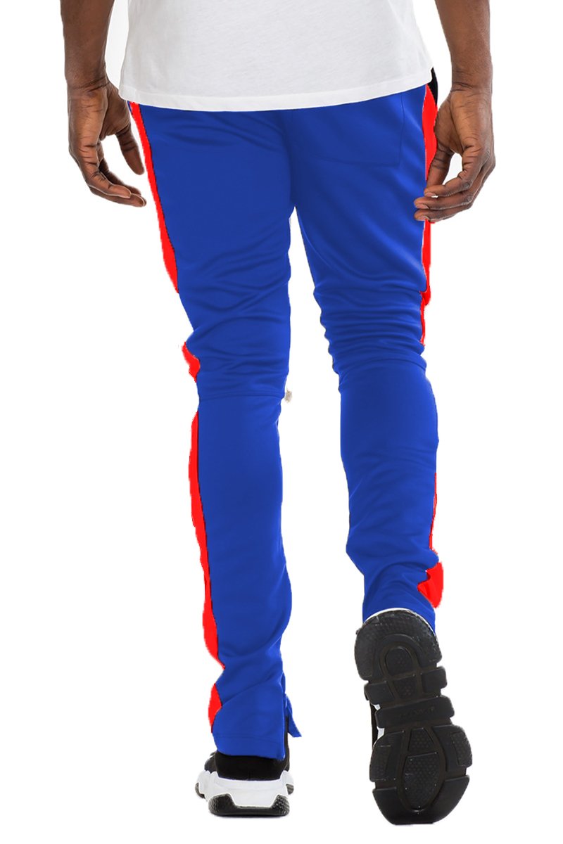 CLASSIC SKINNY FIT TRACK PANTS- ROYAL/ RED