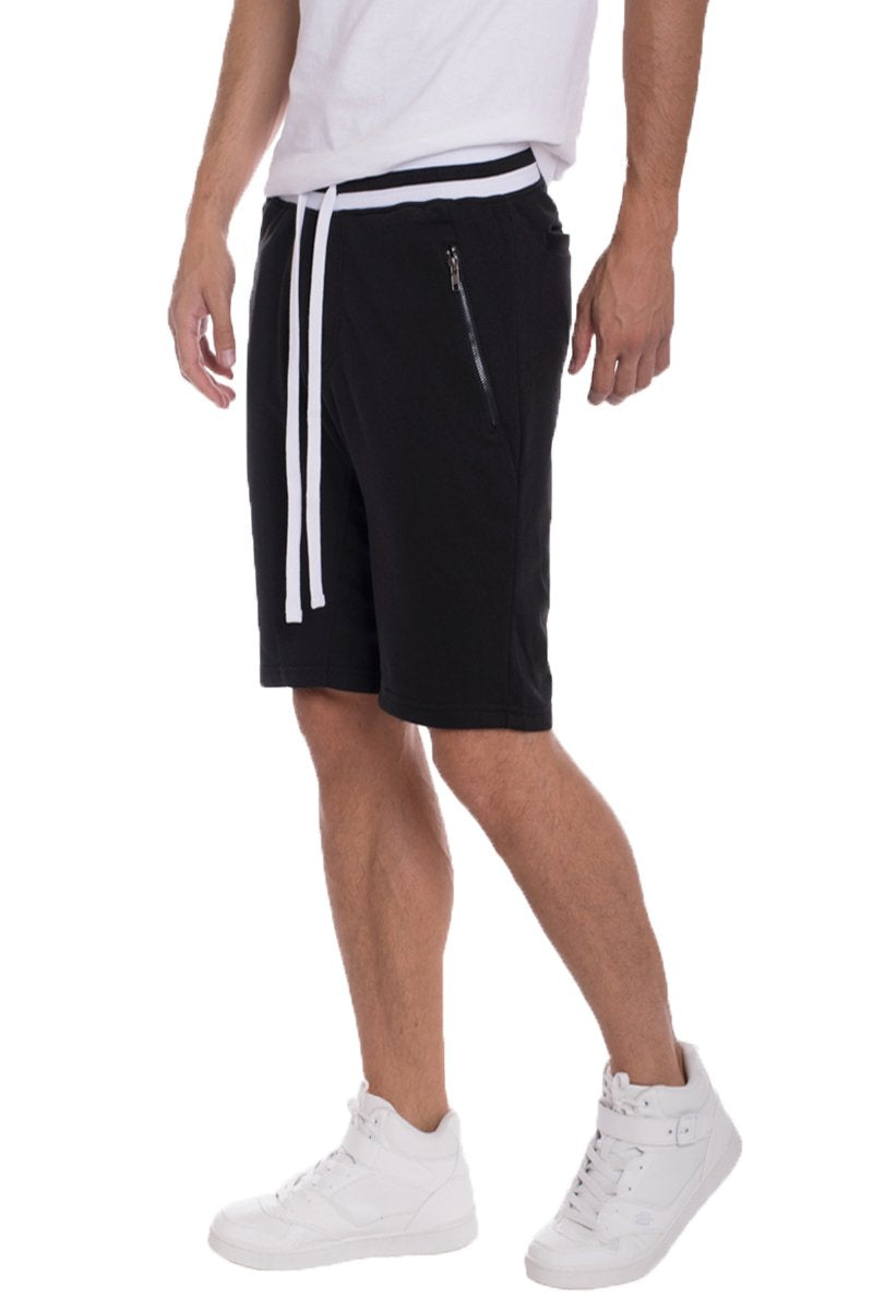 FRENCH TERRY SHORTS- BLACK/WHITE