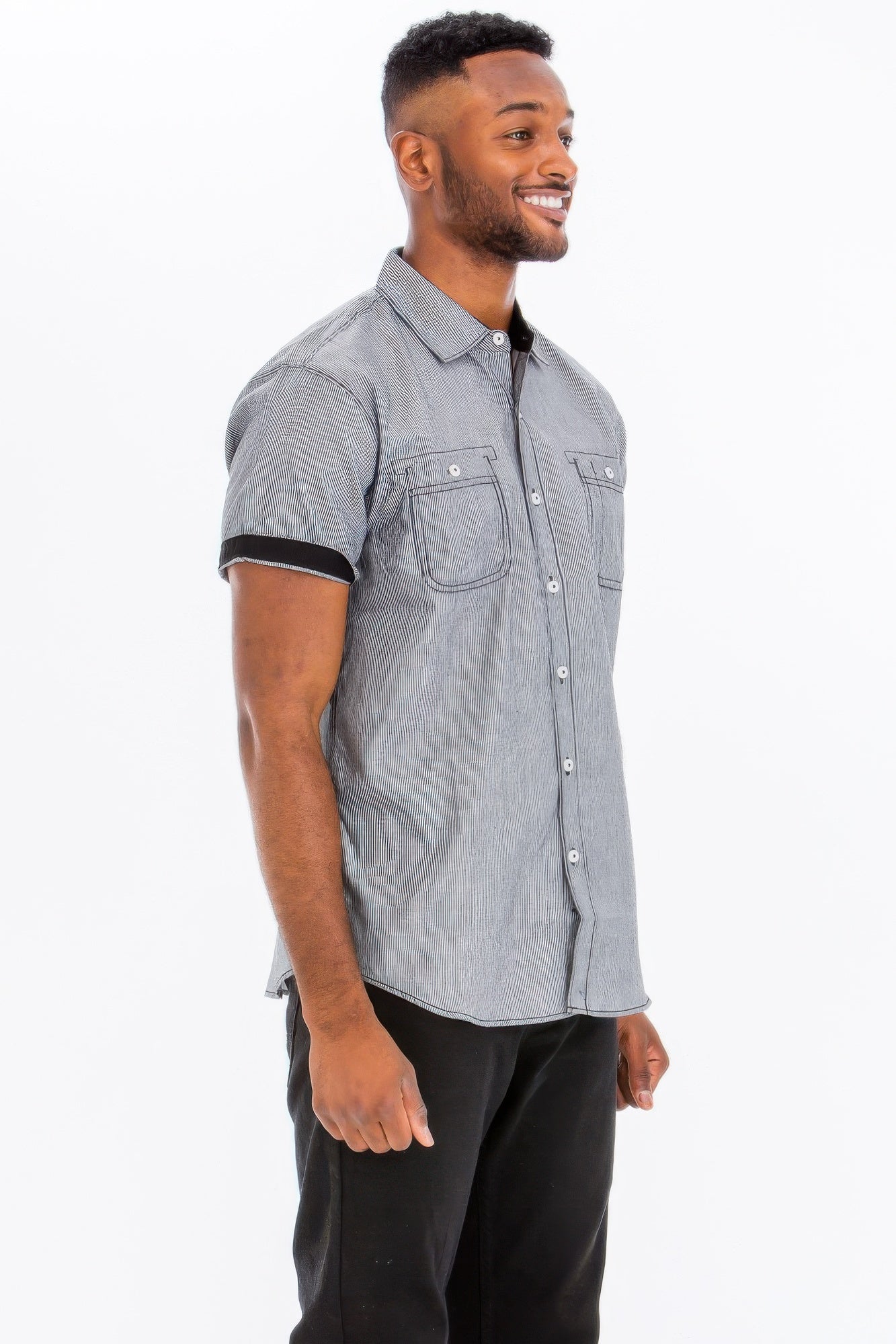 Men's Casual Short Sleeve Solid Shirts