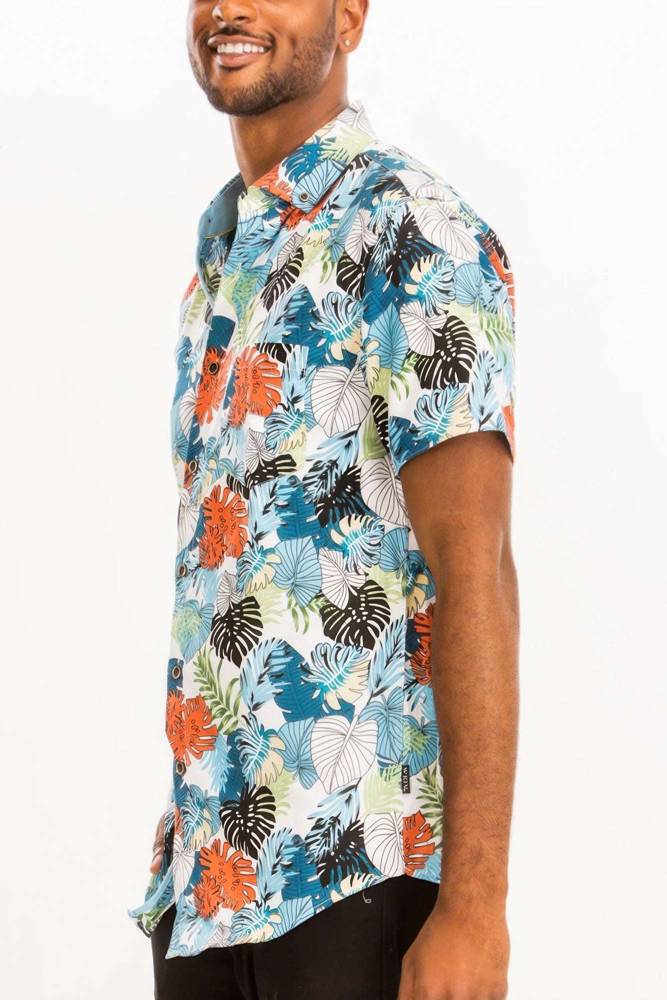 Hawaiian Print Button Down Shirt