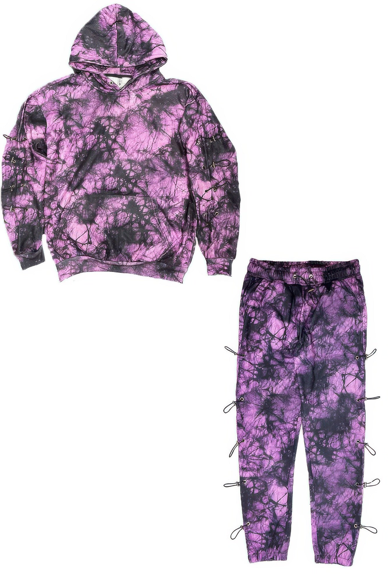 Tye Dye Sleeve Toggle Hoodie And Sweat Set