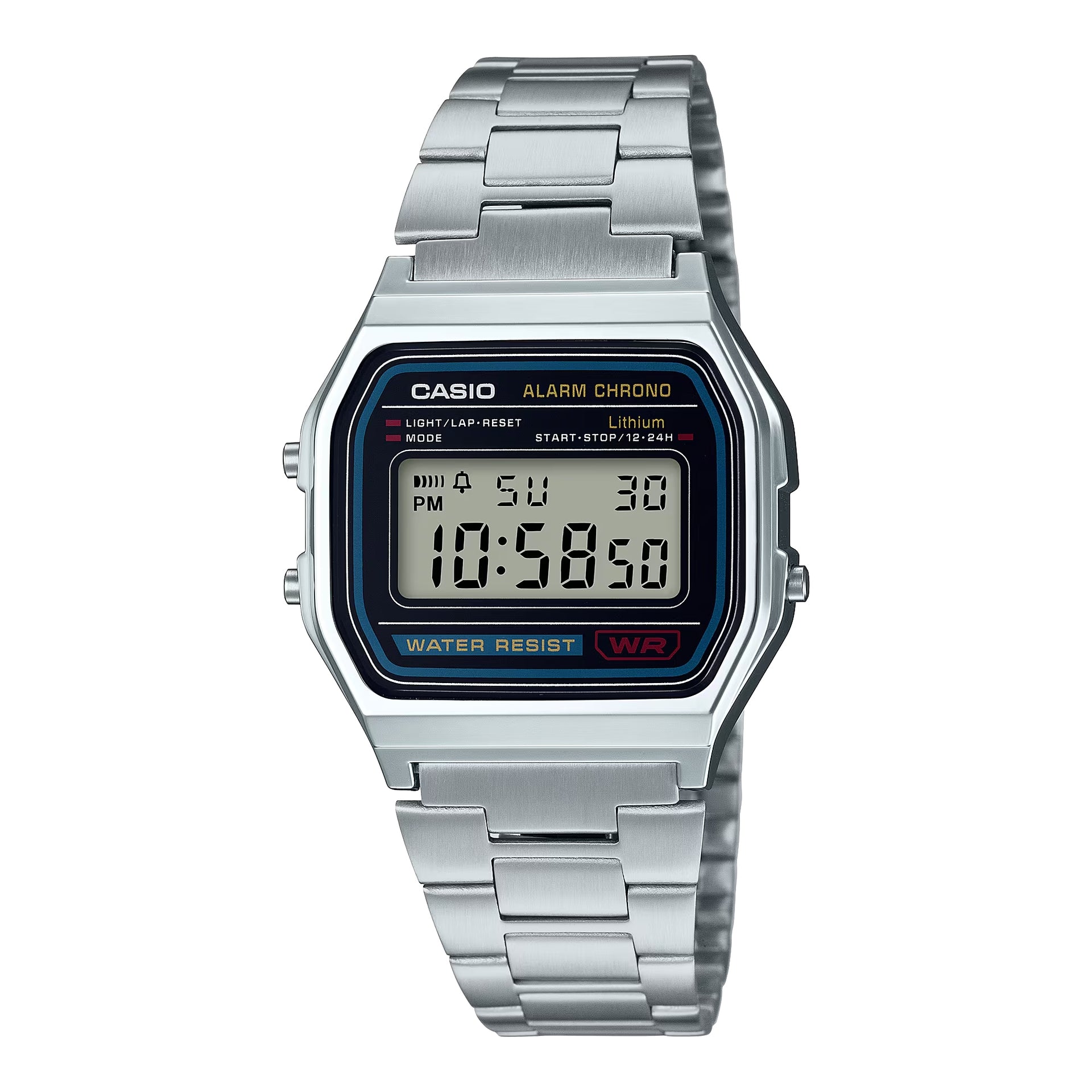 Casio Men’s Vintage Digital Stainless Steel Watch Silver - A-158WA-1R