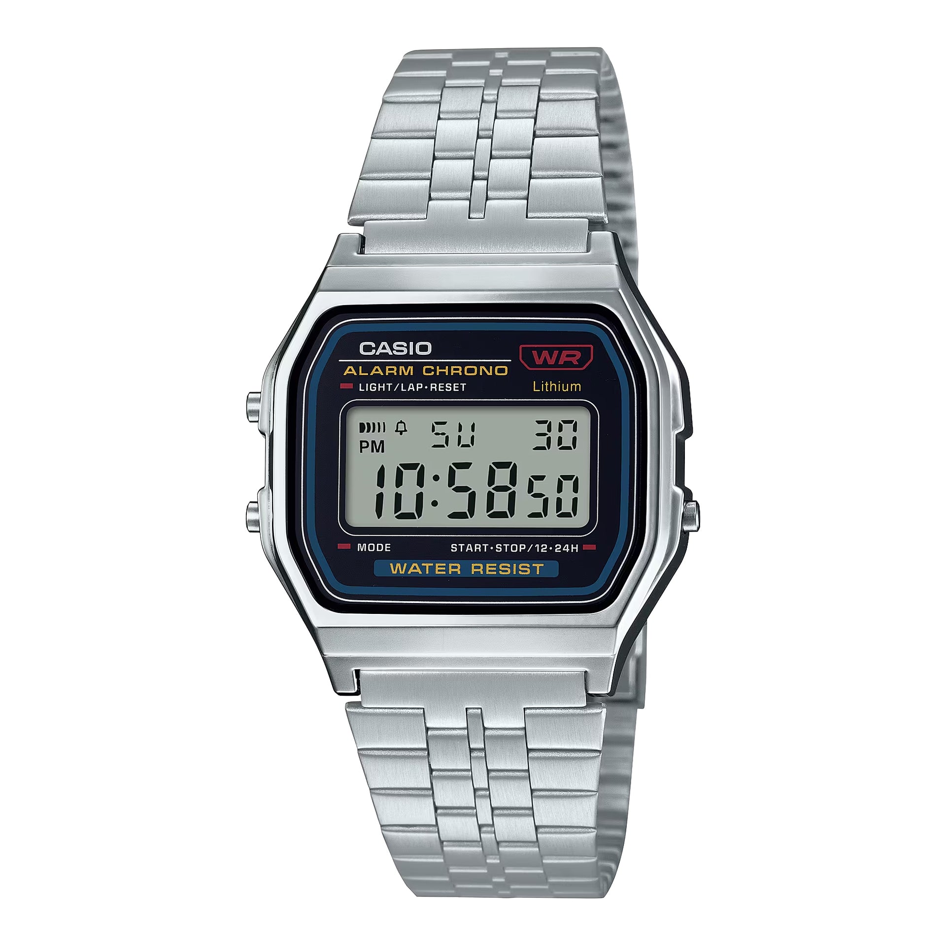 Casio Vintage Stainless Steel Digital Watch - A-159W-N1DF