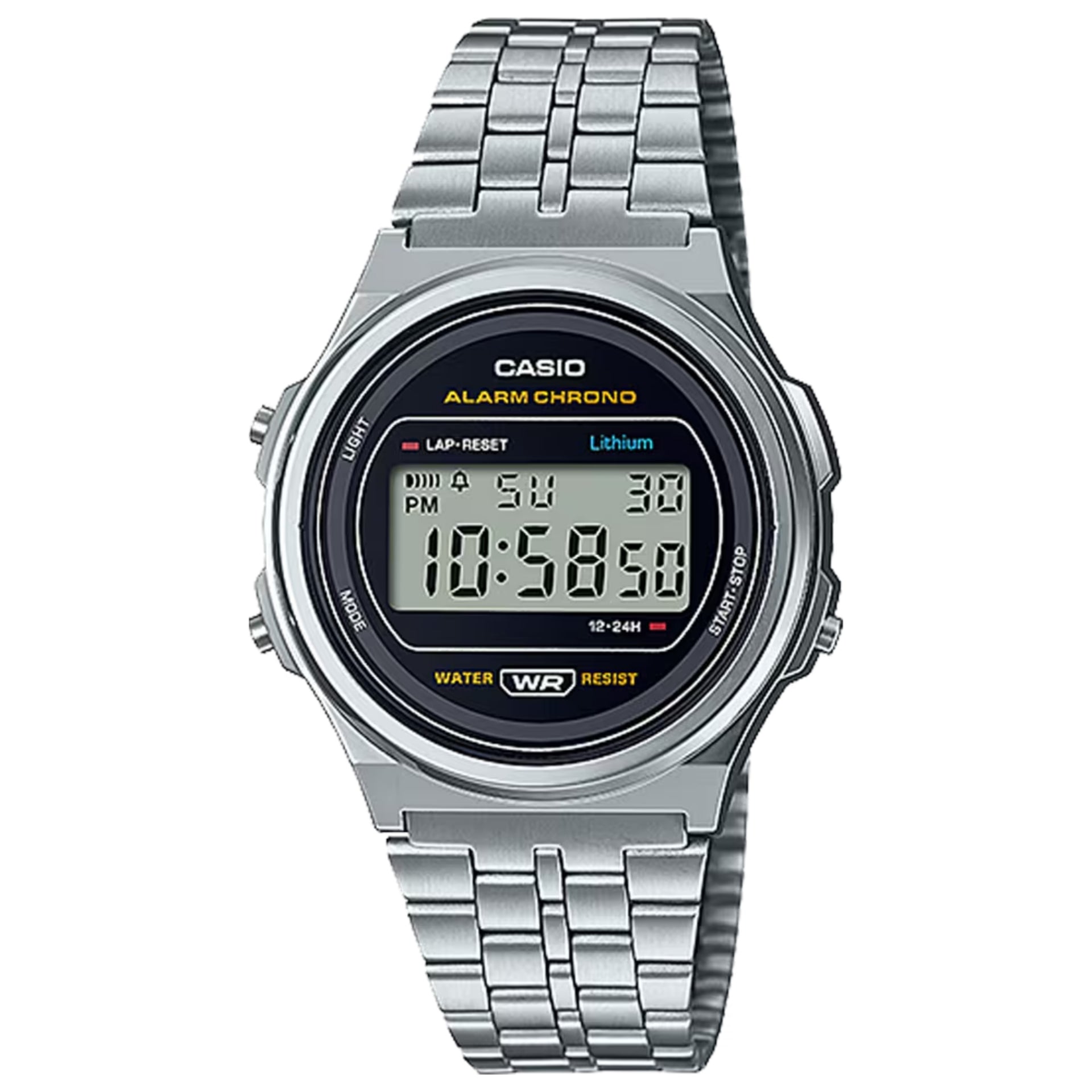 Casio Men's Vintage Digital Stainless Steel Watch - A-171WE-1ACF