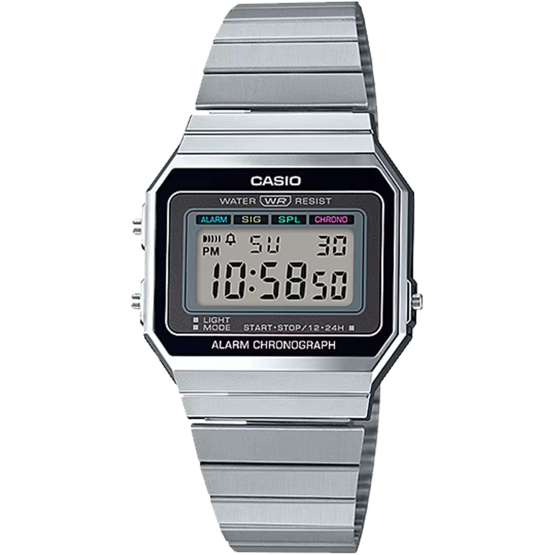 Casio Men's Vintage Stainless Steel Digital Watch Silver - A-700W-1ACF