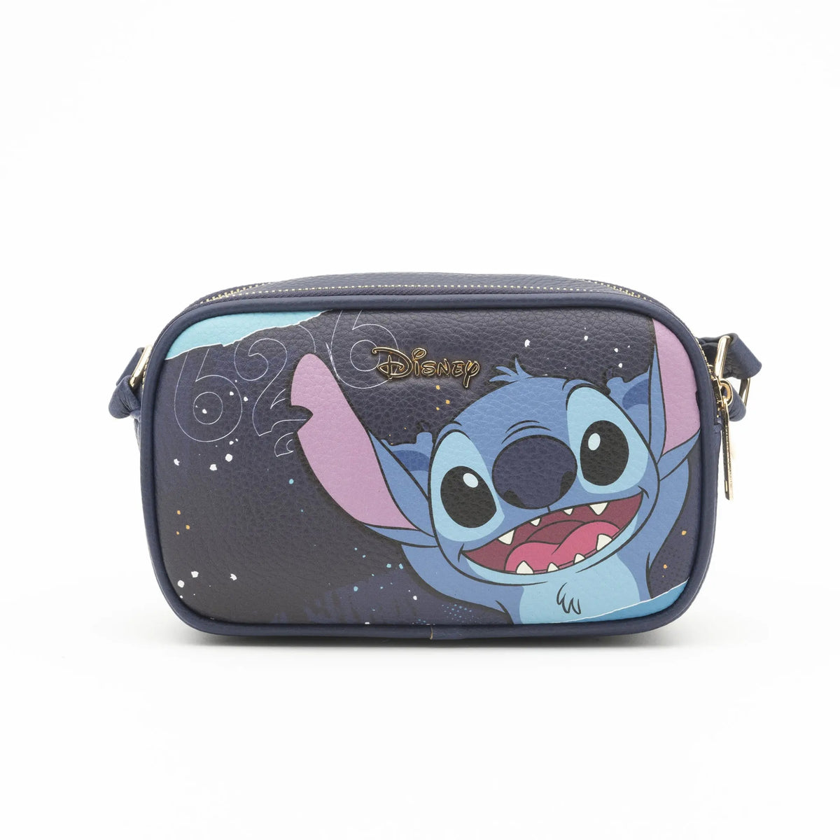 Disney Lilo And Stitch - Stitch Double Zipper Vegan Leather Crossbod